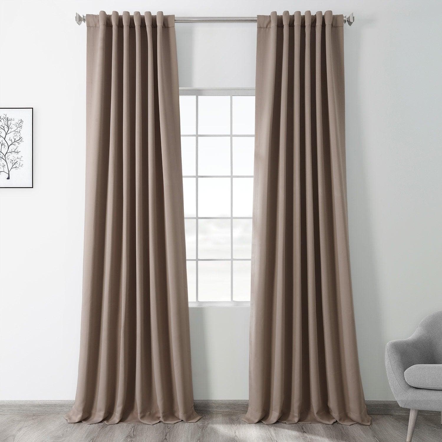 Formal Taupe Room Darkening Curtain