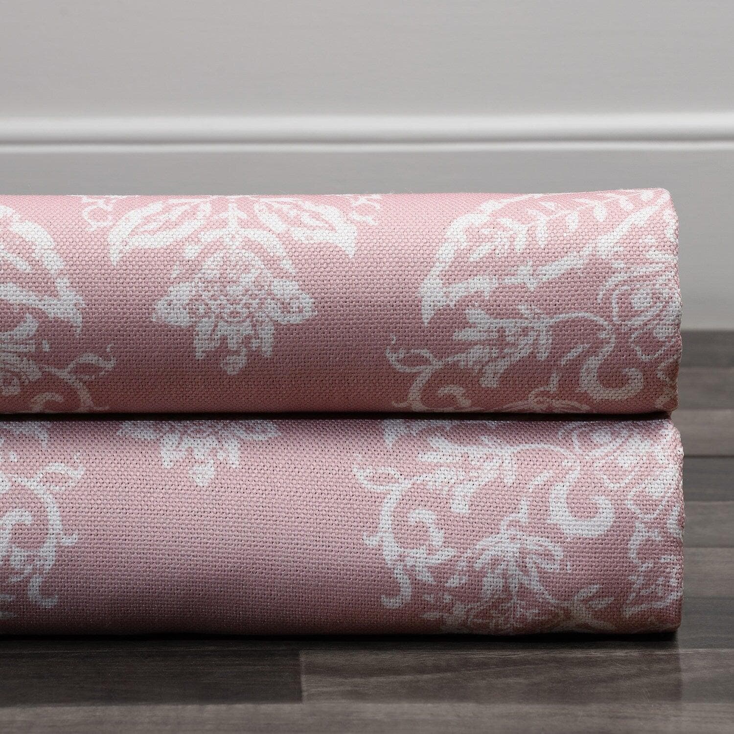 Istanbul Pink Printed Faux Linen Swatch