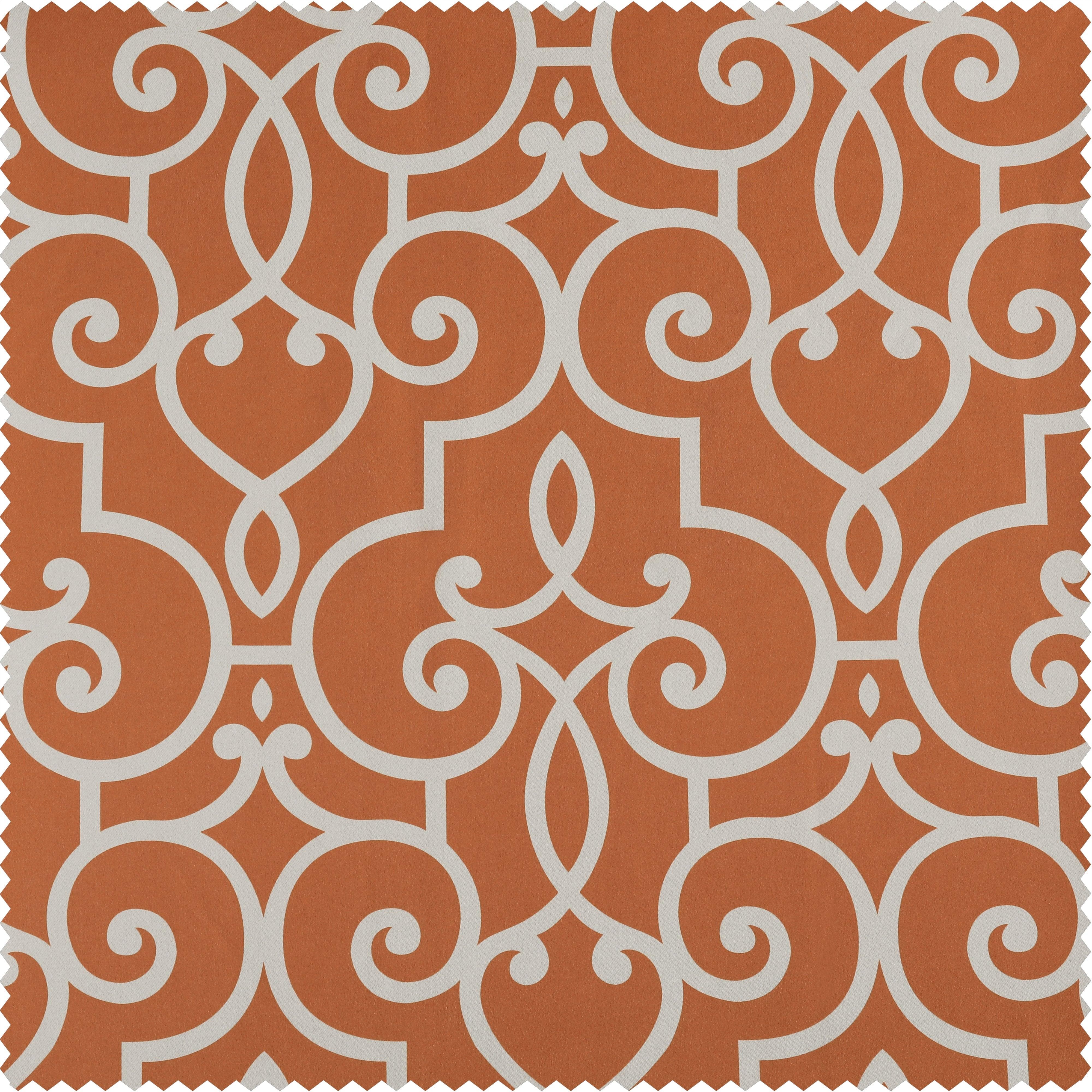 Nouveau Rust Printed Polyester Swatch