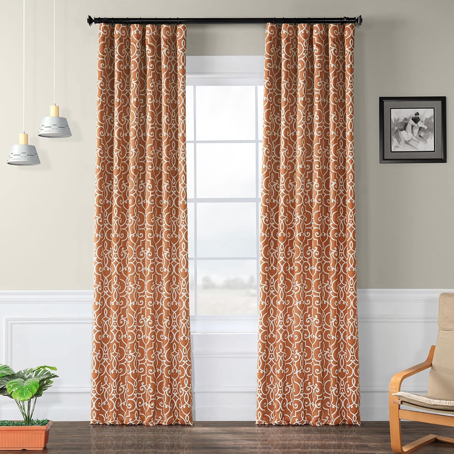 Nouveau Rust Room Darkening Curtain