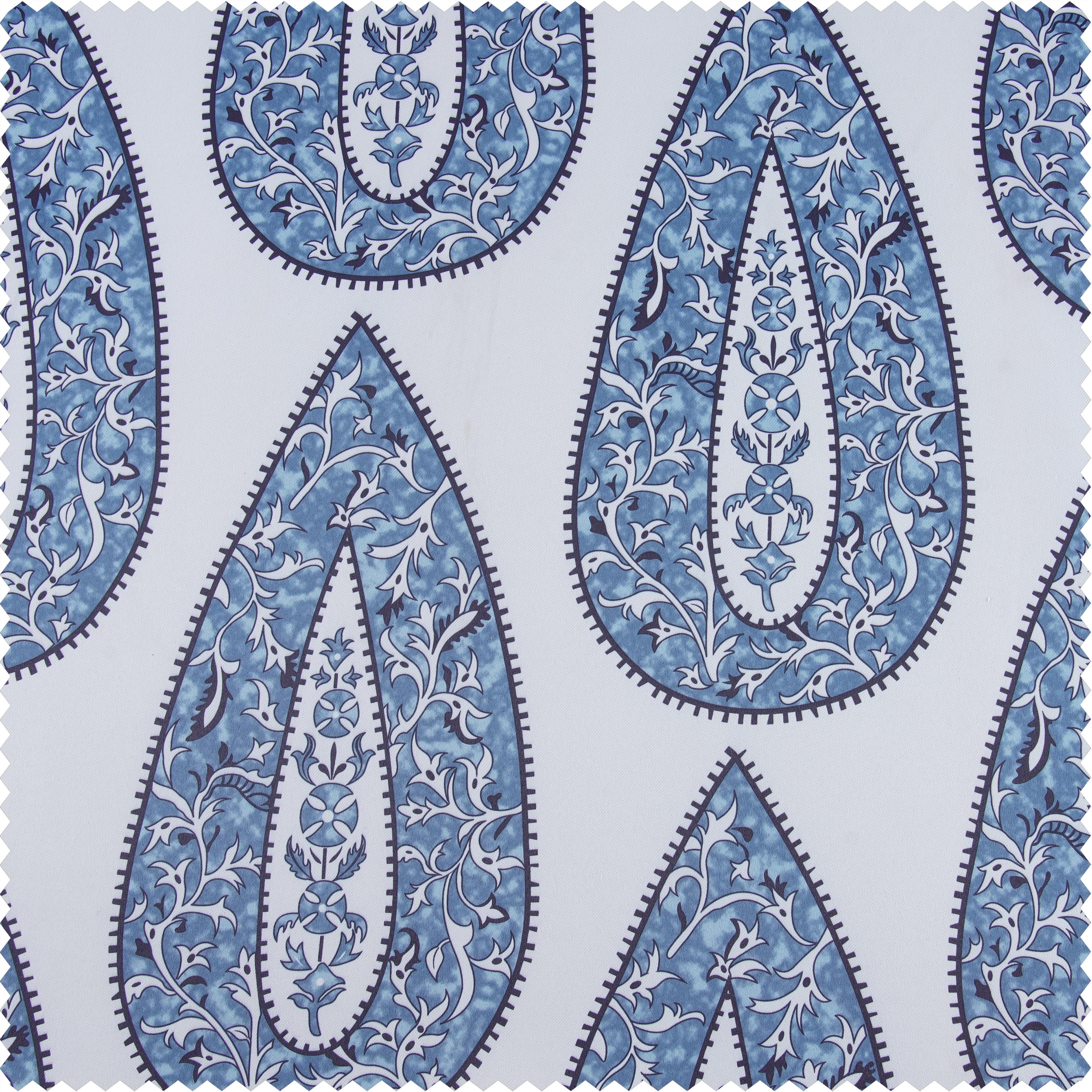 Medallion Blue Printed Polyester Swatch