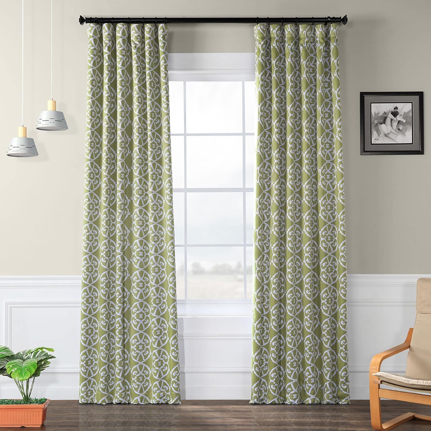 Secret Garden Leaf Green Room Darkening Curtain