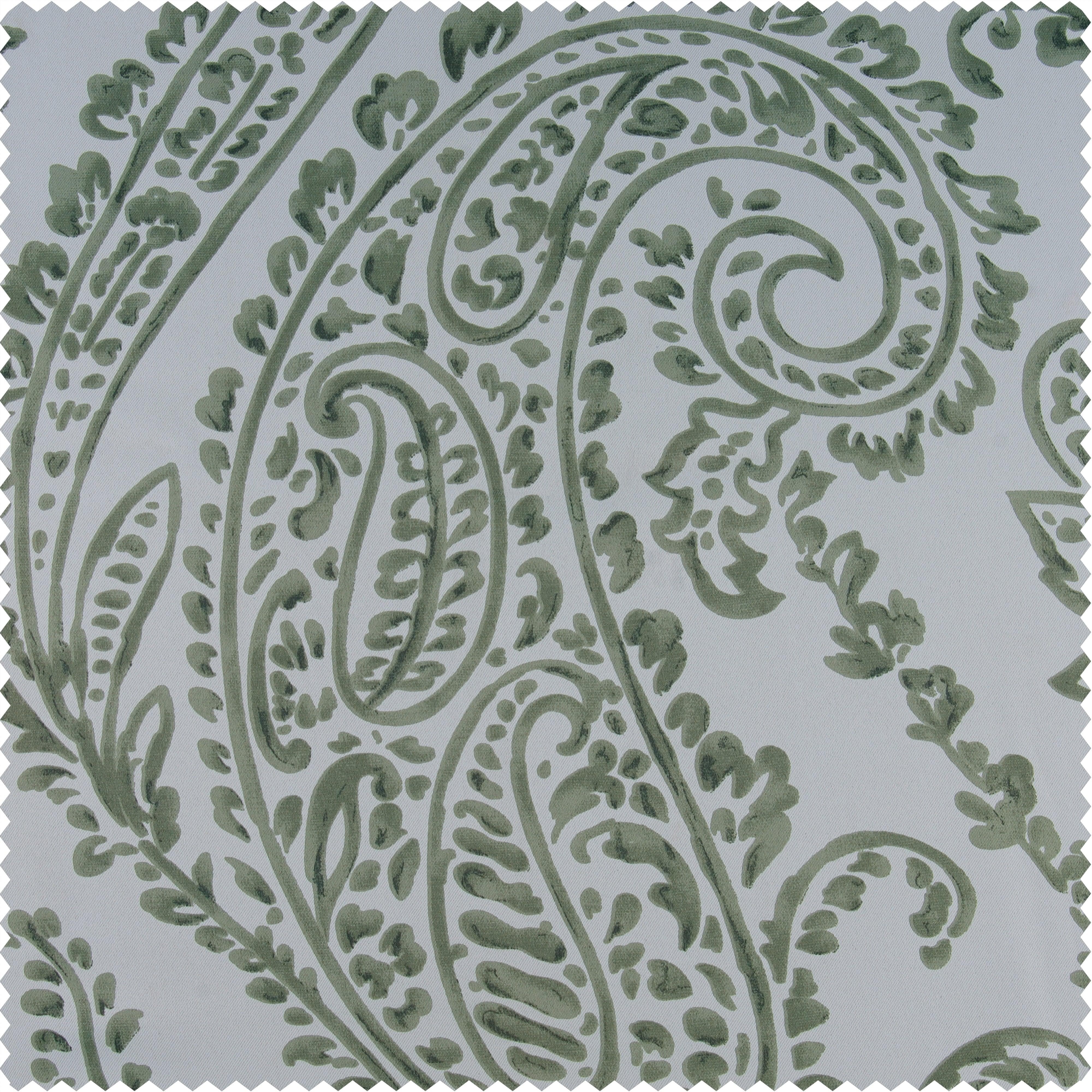 Tea Time Green Printed Polyester Swatch