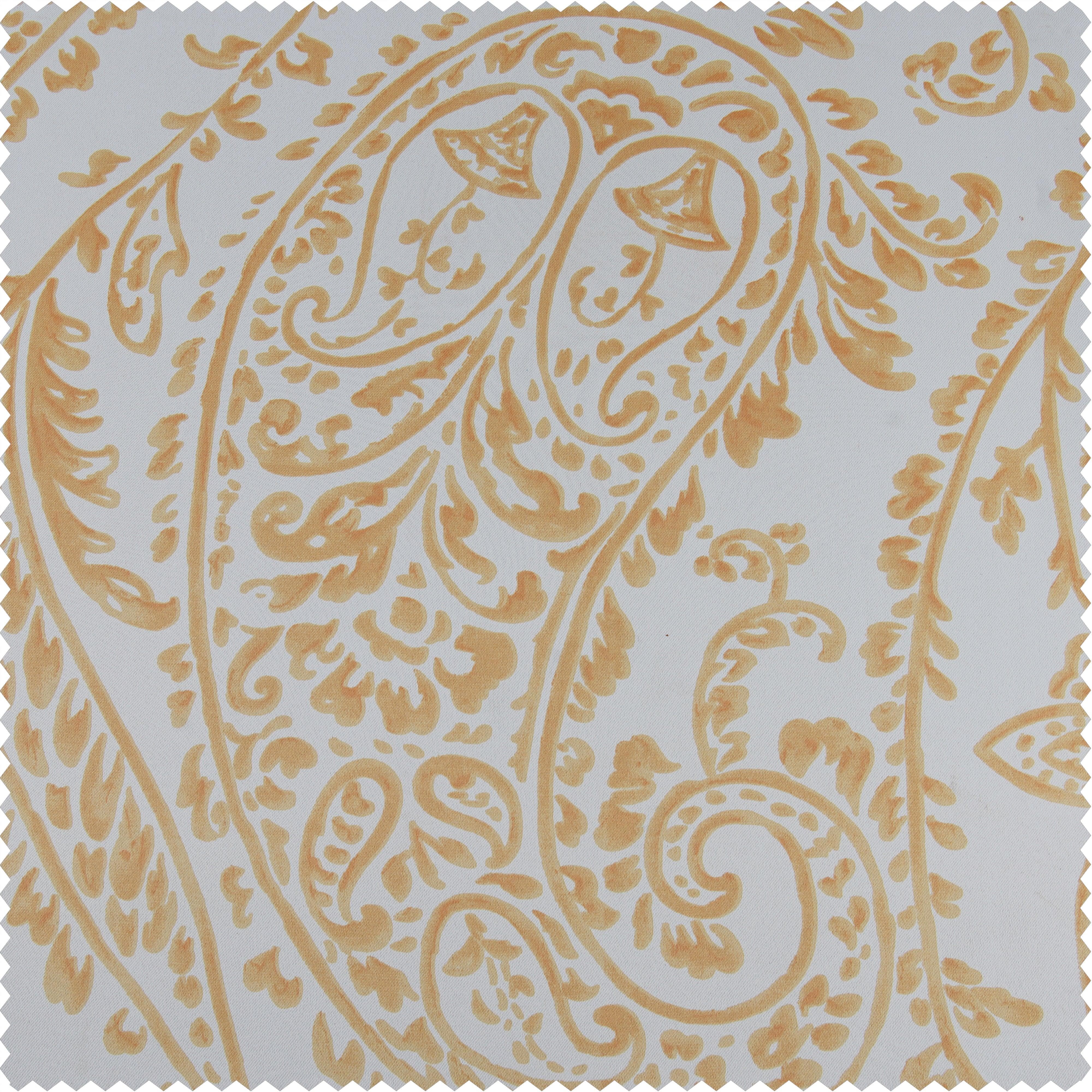 Tea Time Yellow Printed Polyester Swatch