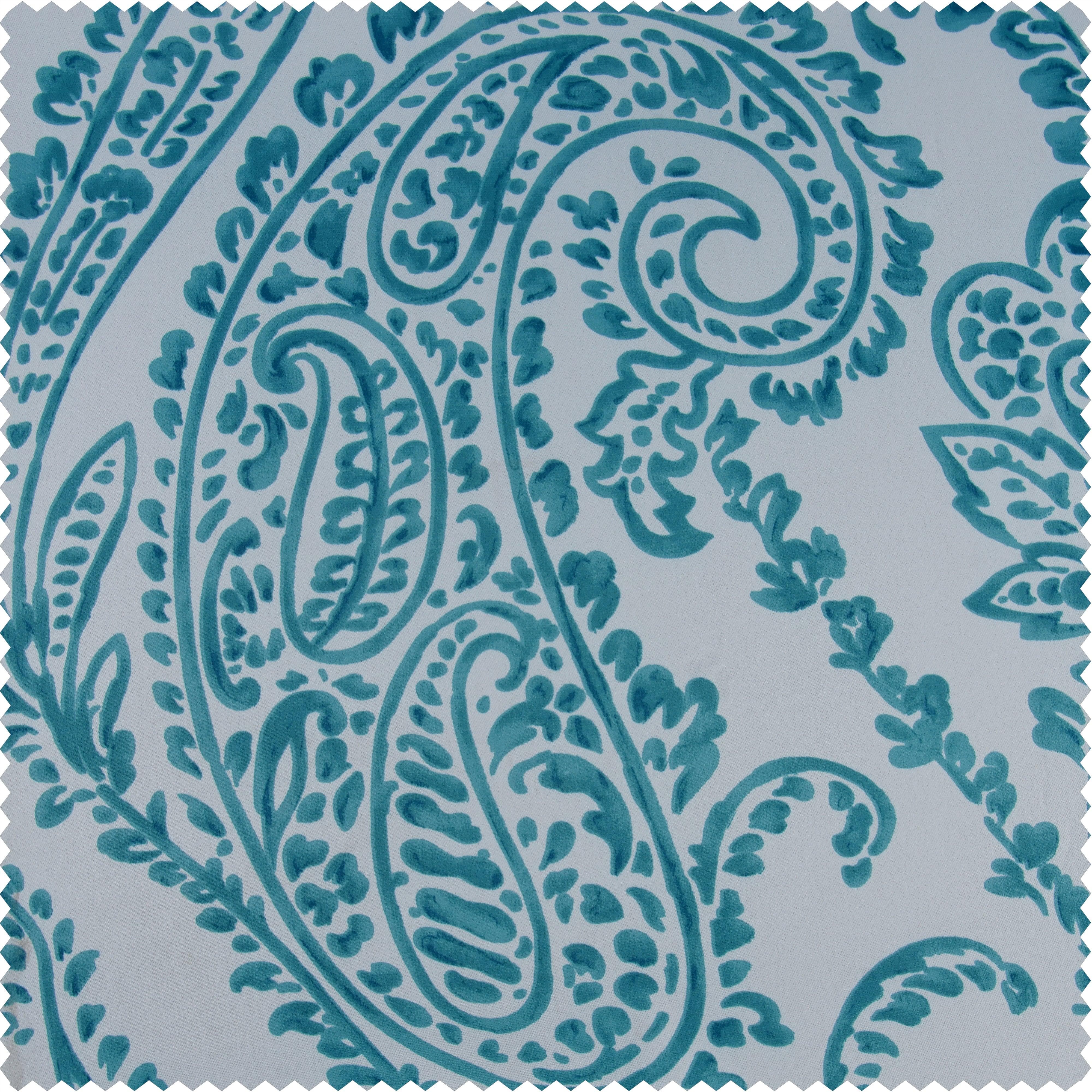 Tea Time Teal Printed Polyester Swatch