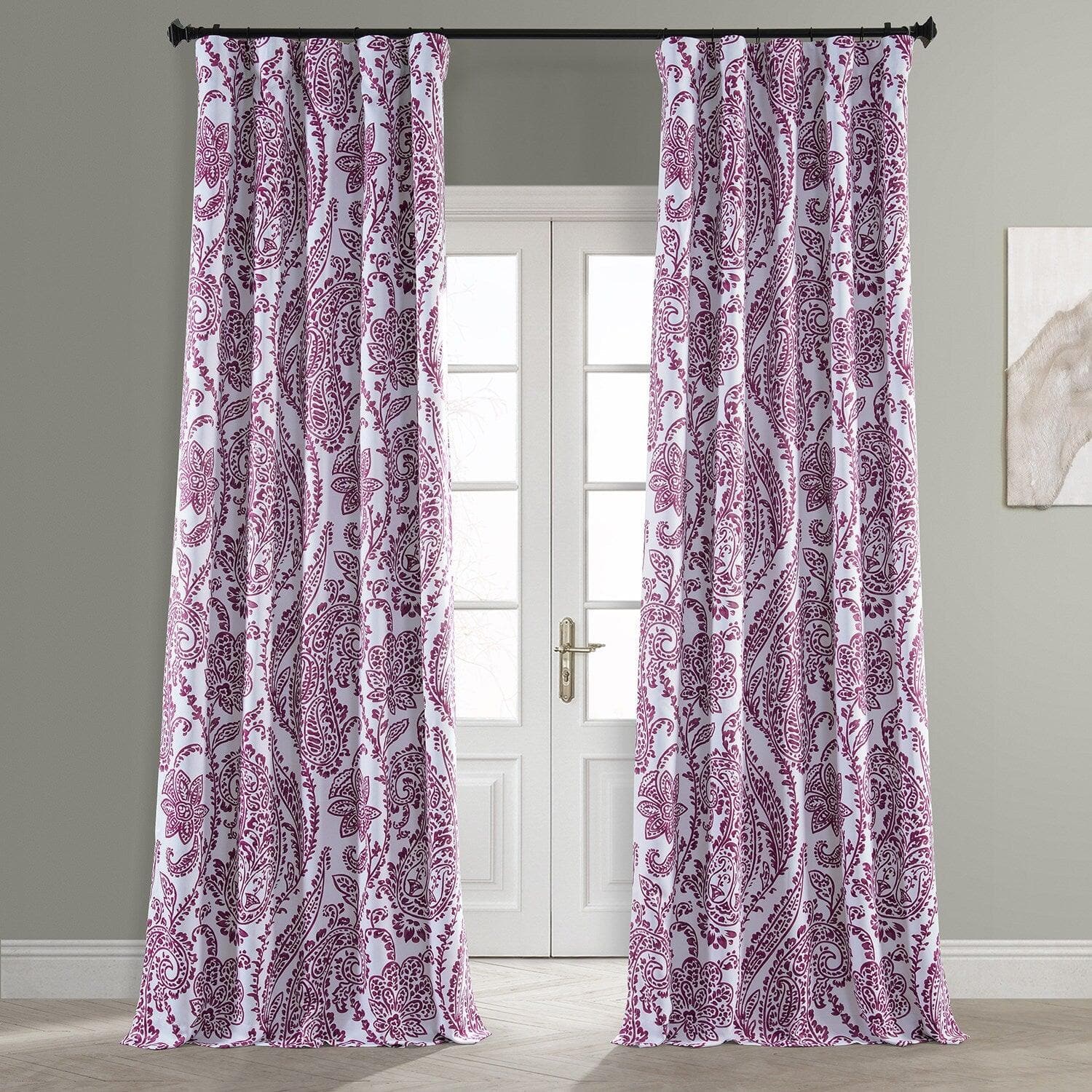 Tea Time Cranberry Room Darkening Curtain