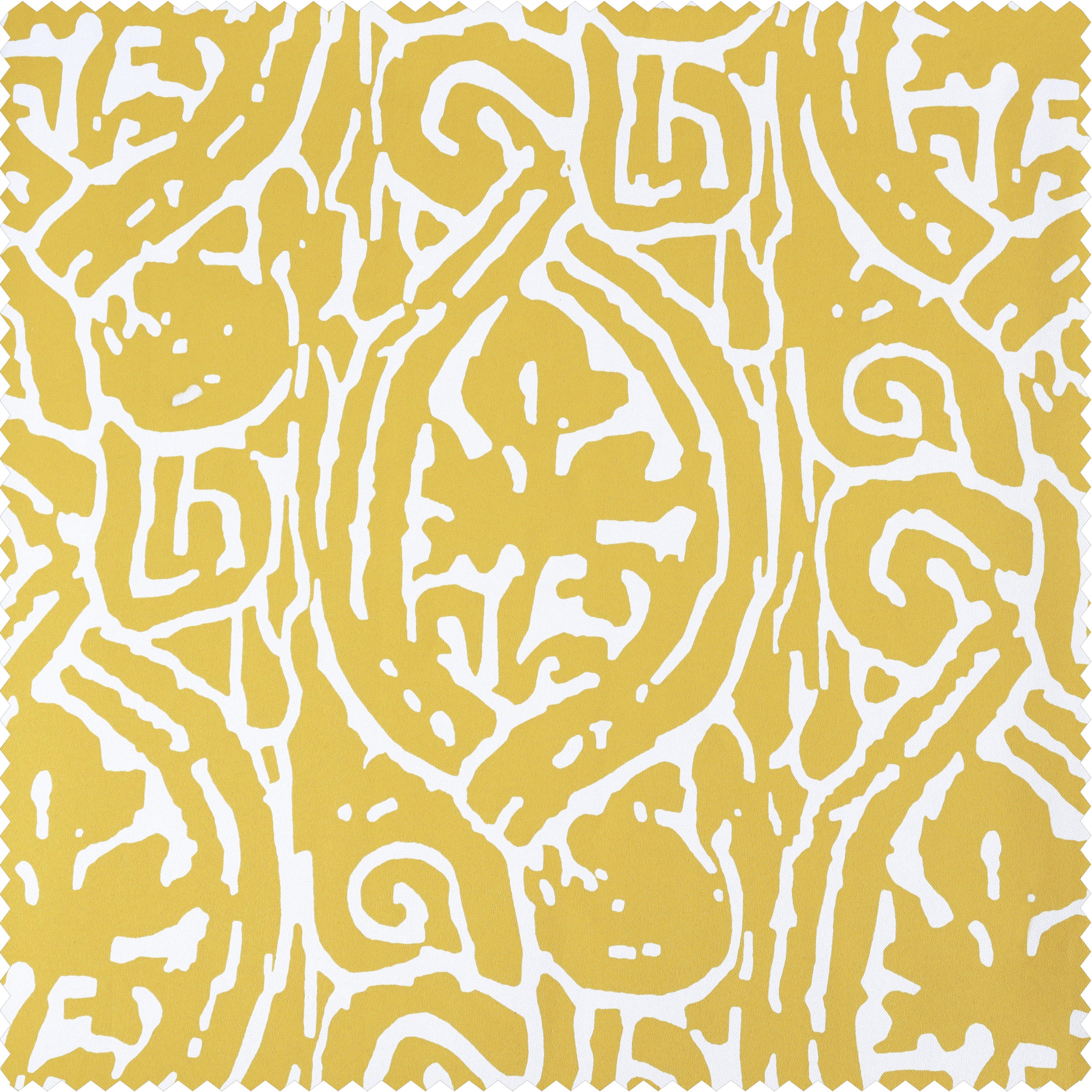 Abstract Misted Yellow Printed Polyester Swatch