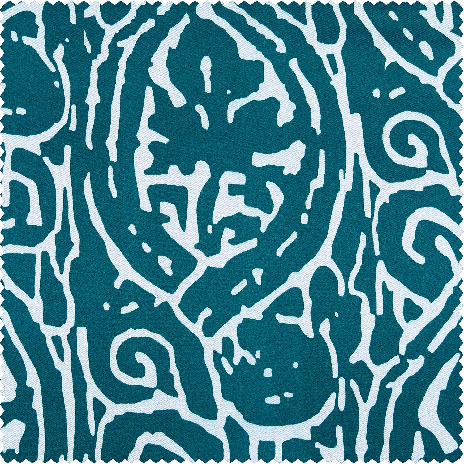 Abstract Teal Printed Polyester Swatch