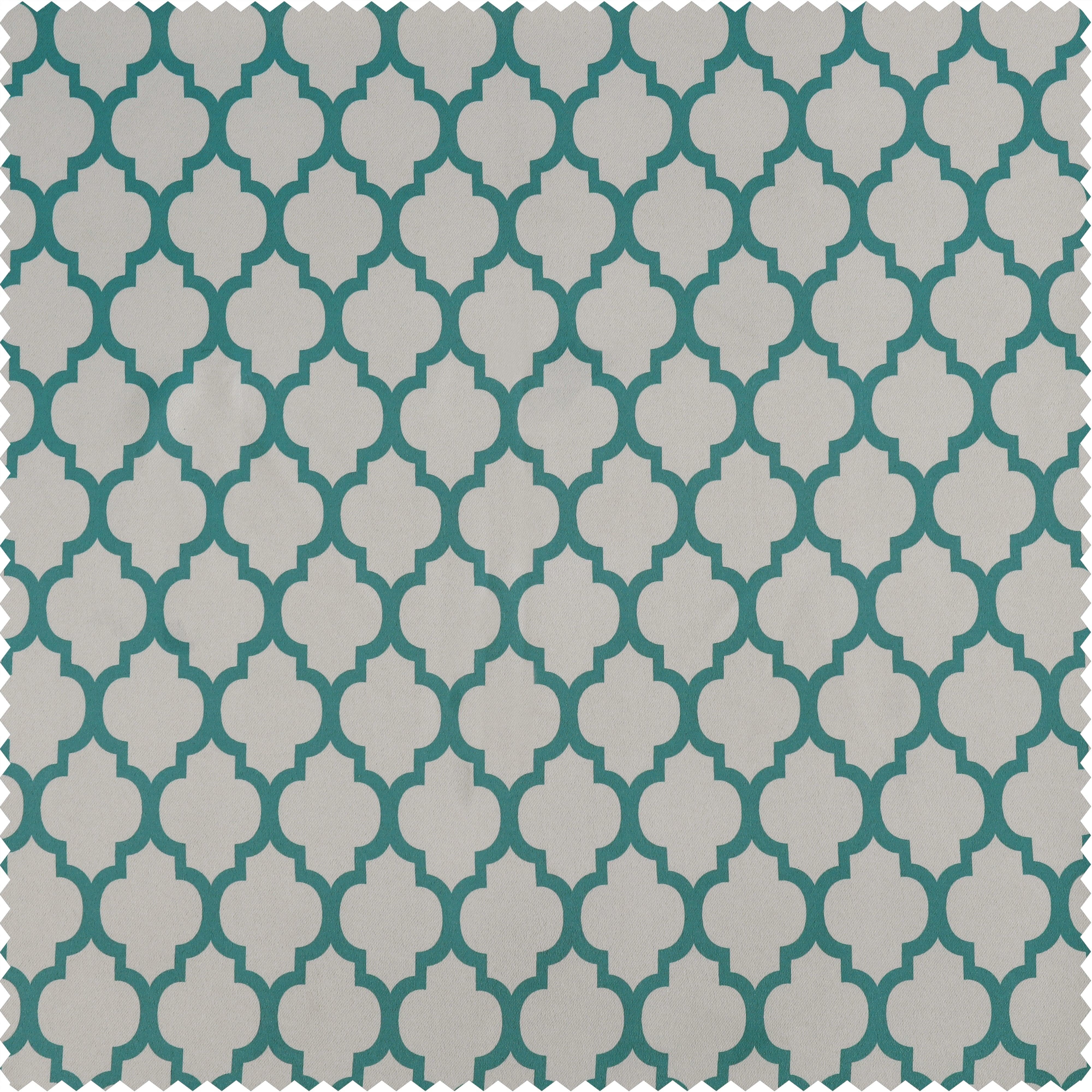 Casablanca Teal Printed Polyester Swatch