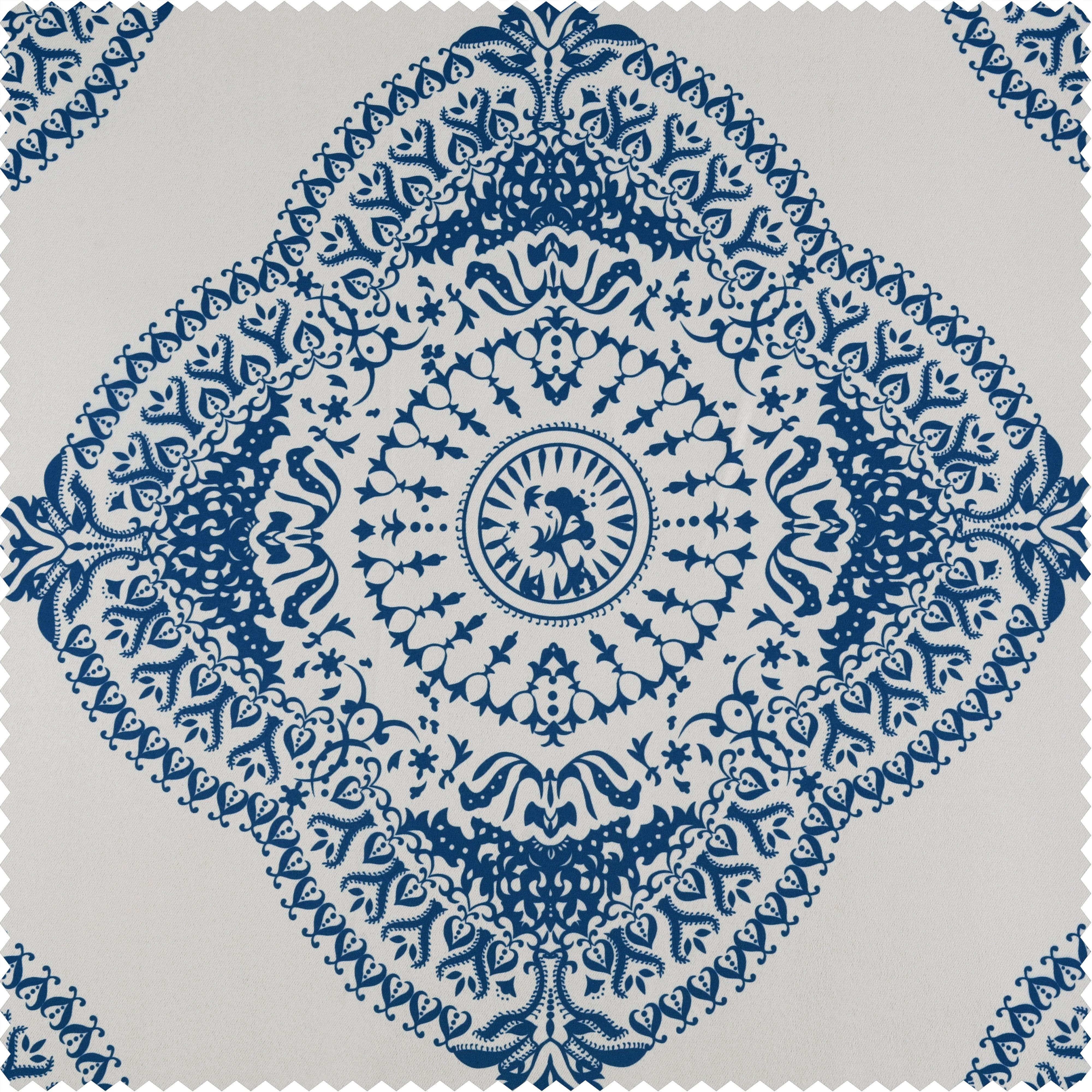 Henna Blue Printed Polyester Swatch