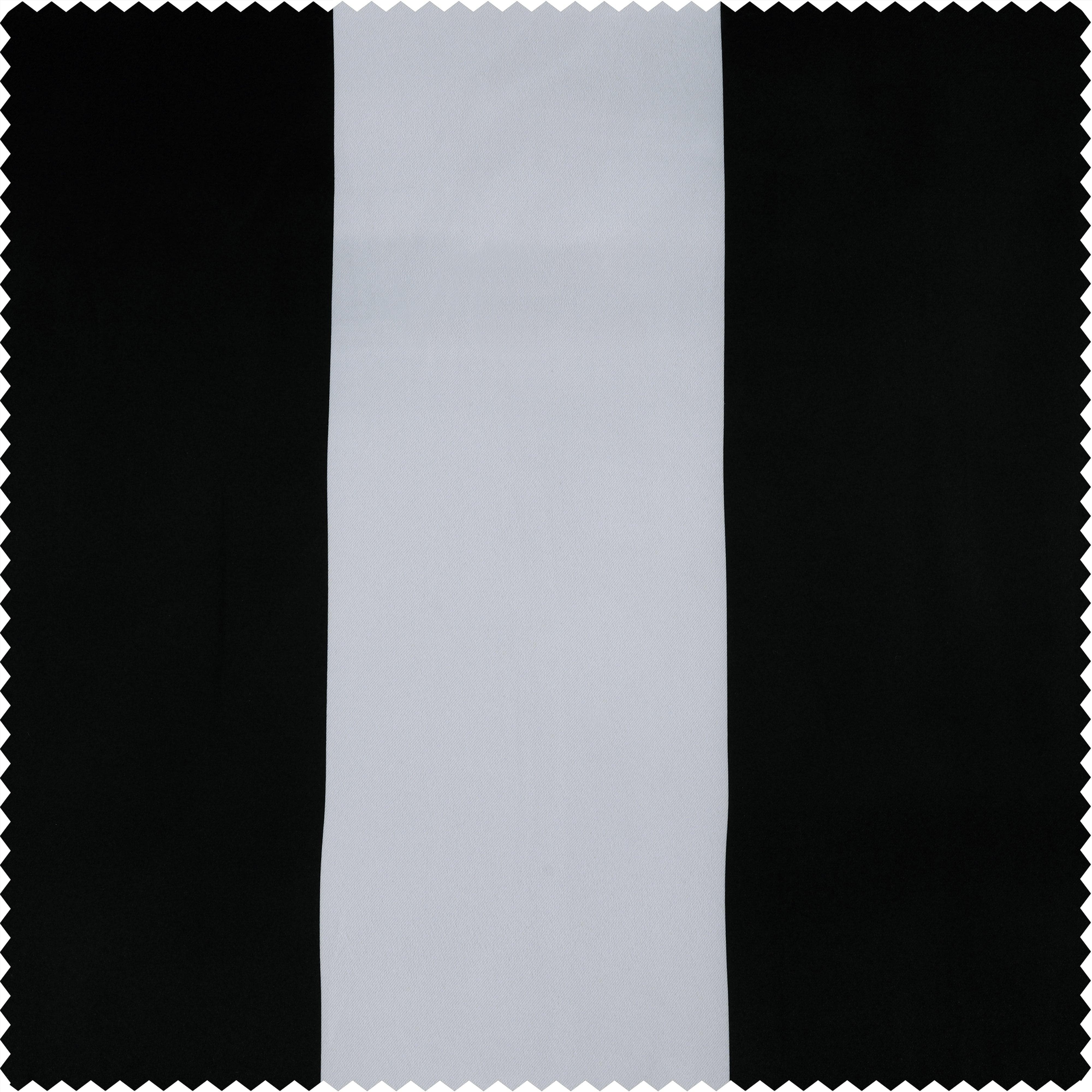Awning Black & Fog White Striped Printed Polyester Swatch