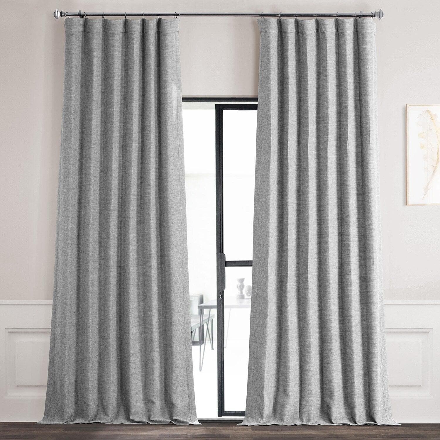 Vista Grey Textured Bellino Room Darkening Curtain