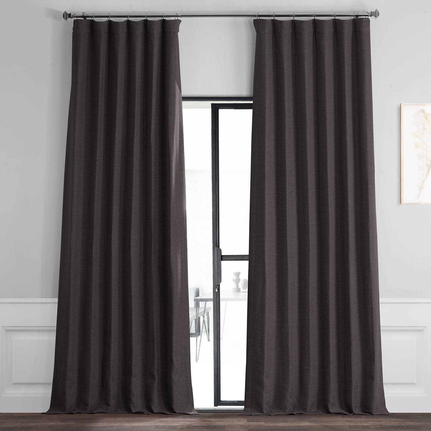 Smoked Truffle Textured Bellino Room Darkening Curtain