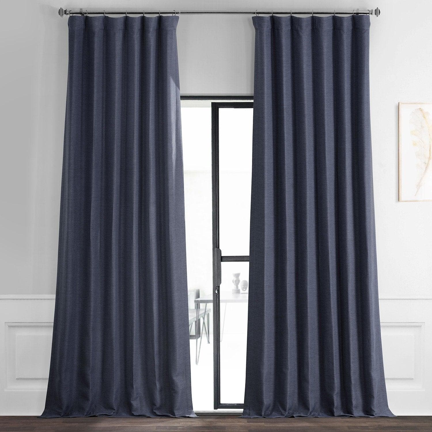 Wild Blue Textured Bellino Room Darkening Curtain