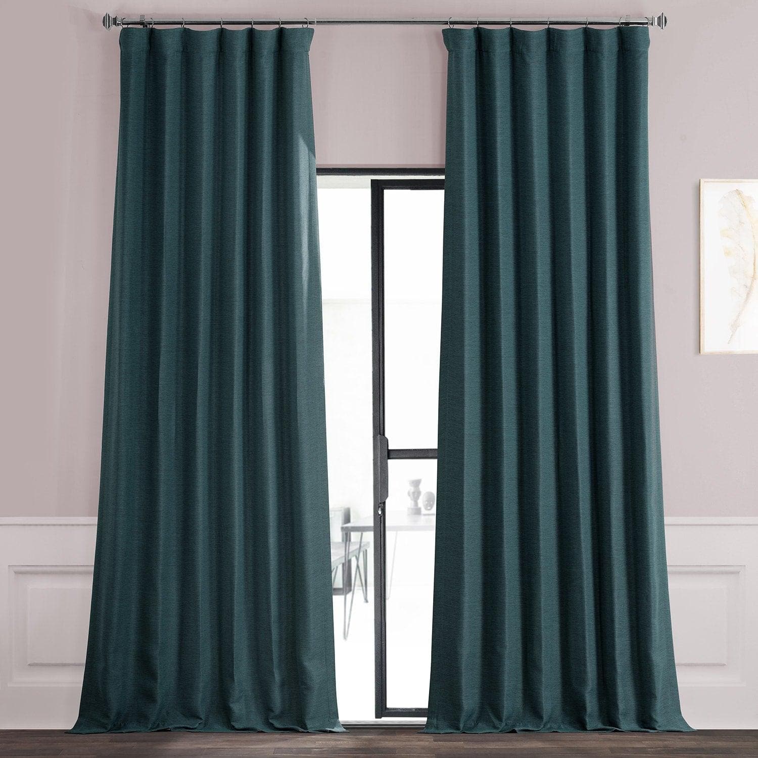 Bayberry Teal Green Textured Bellino Room Darkening Curtain