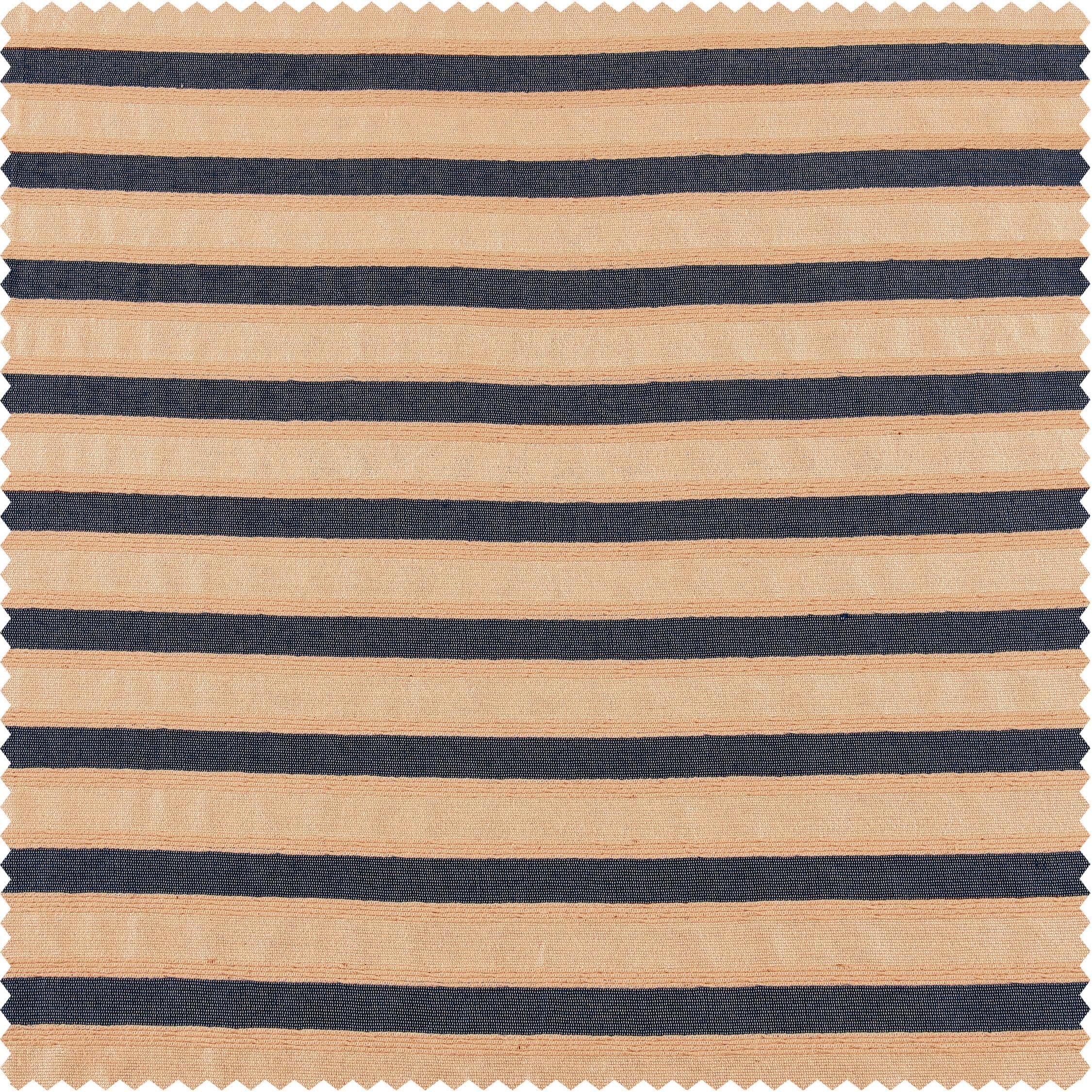 Blue & Beige Striped Hand Weaved Cotton Swatch