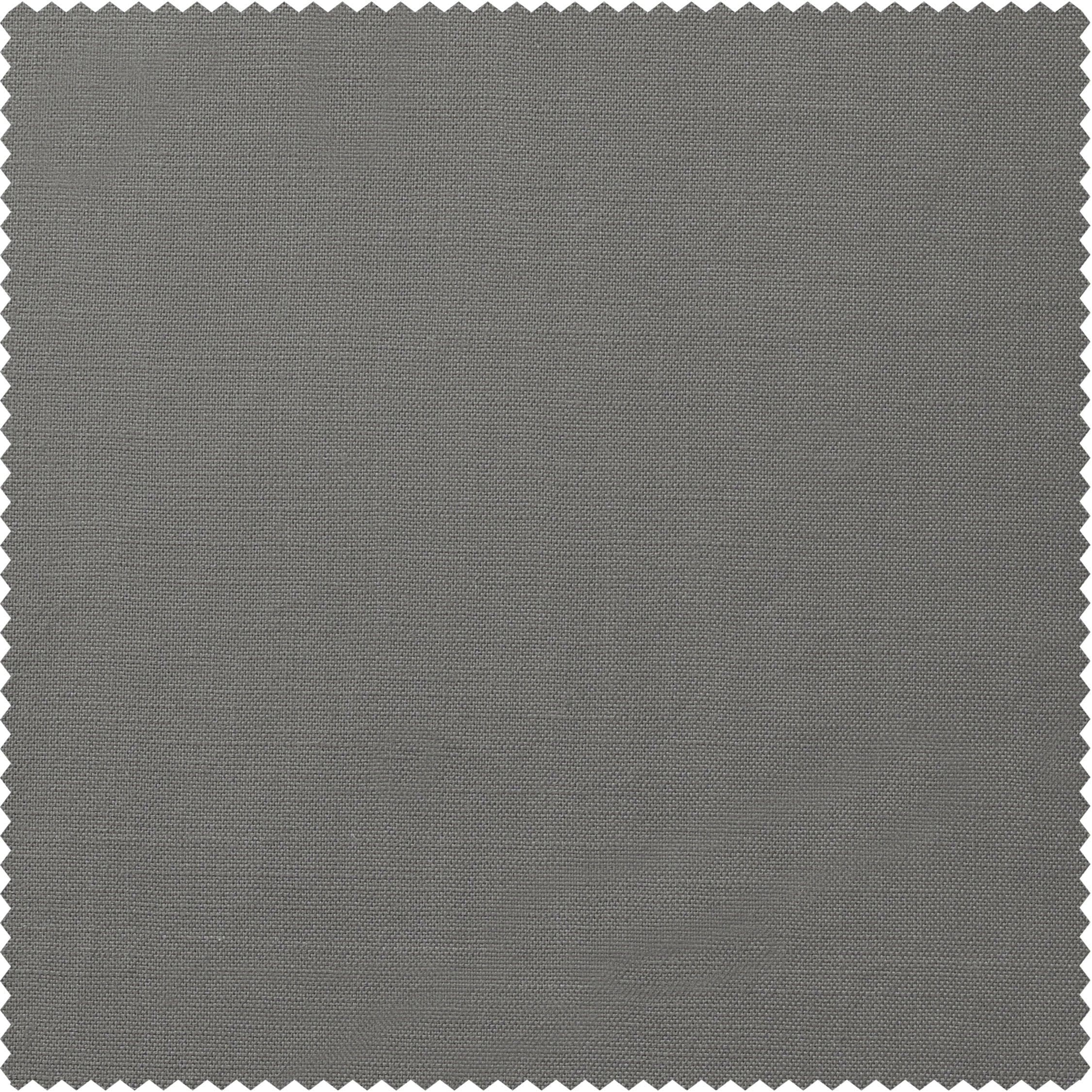 Graphite Grey Textured Cotton Linen Weave Swatch