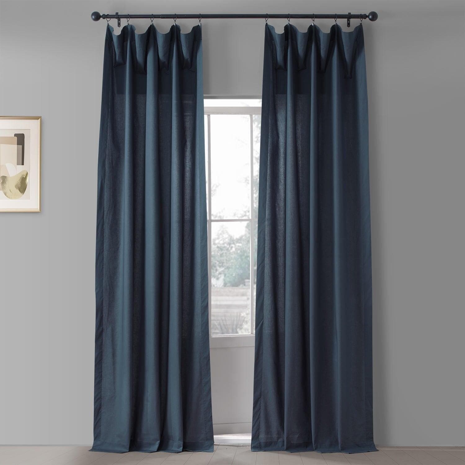 Studio Blue Classic Cotton Curtain Pair (2 Panels)