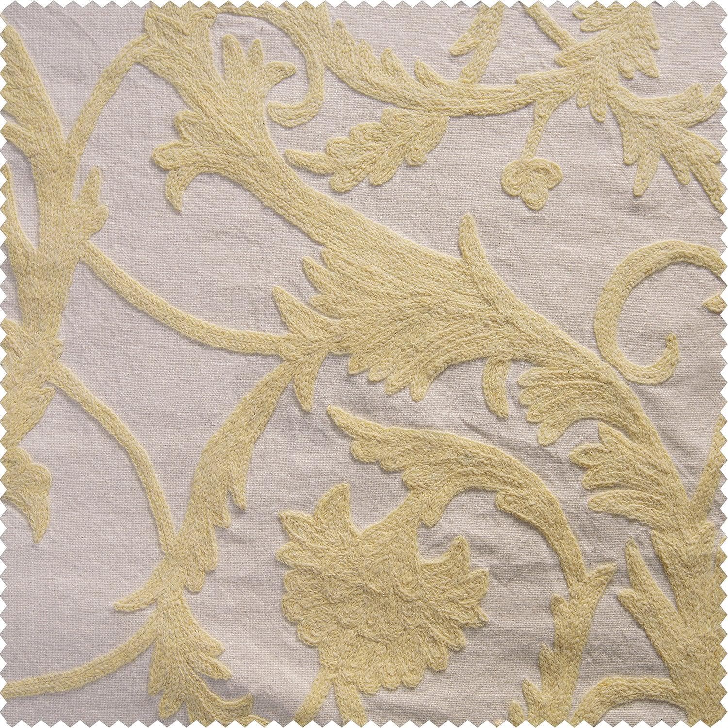 Naomi Embroidered Cotton Crewel Swatch