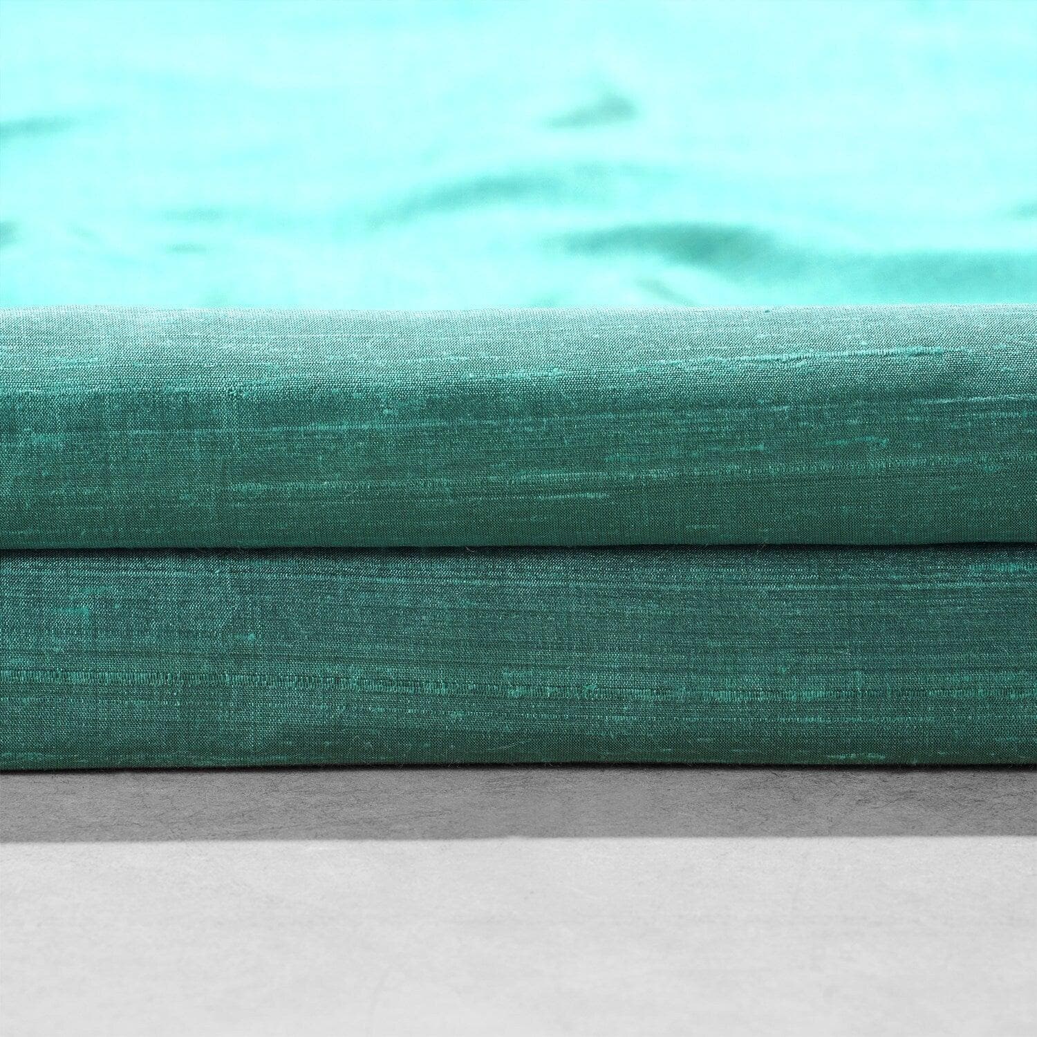 Splashy Turquoise Textured Dupioni Silk Swatch