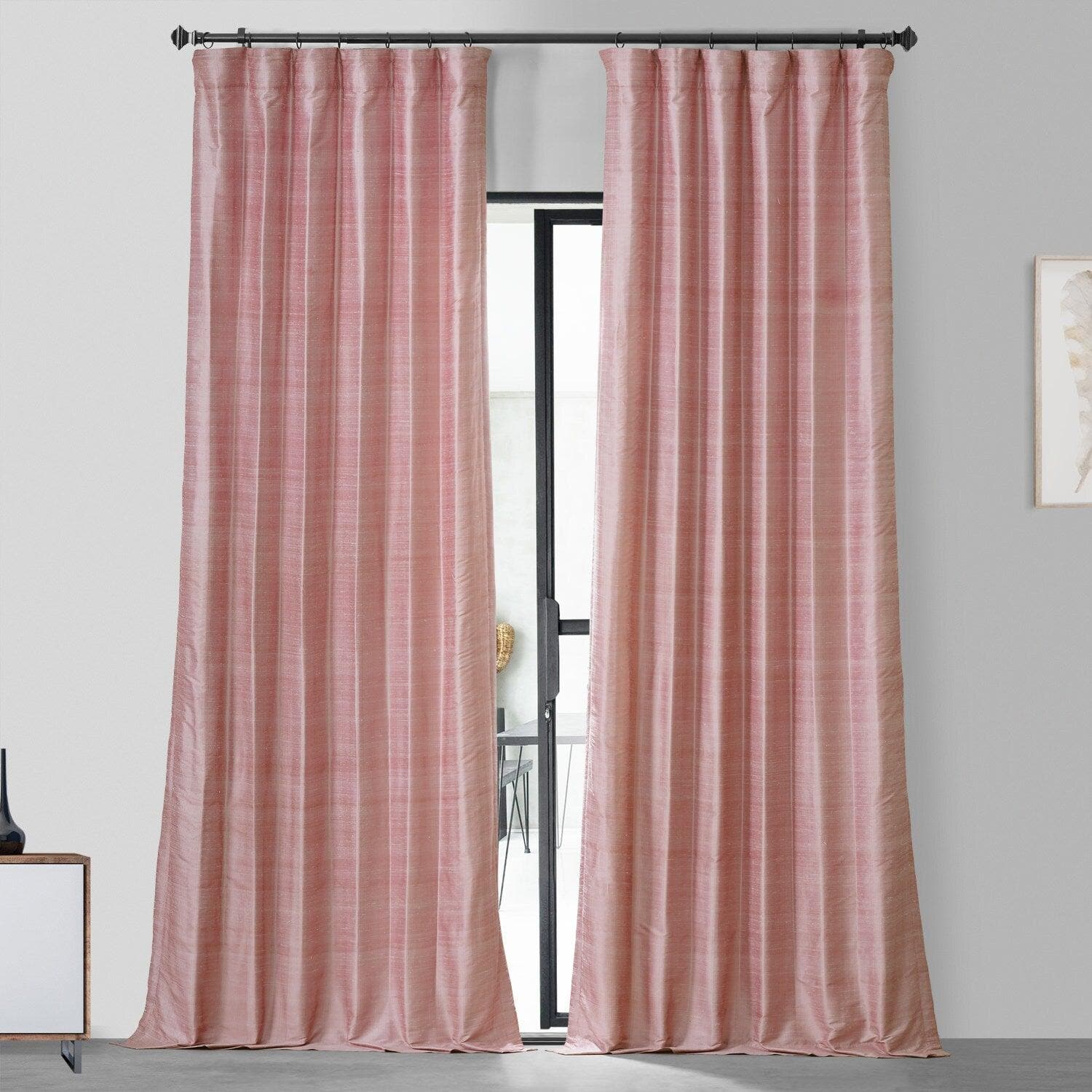 Desert Pink Textured Dupioni Silk Curtain