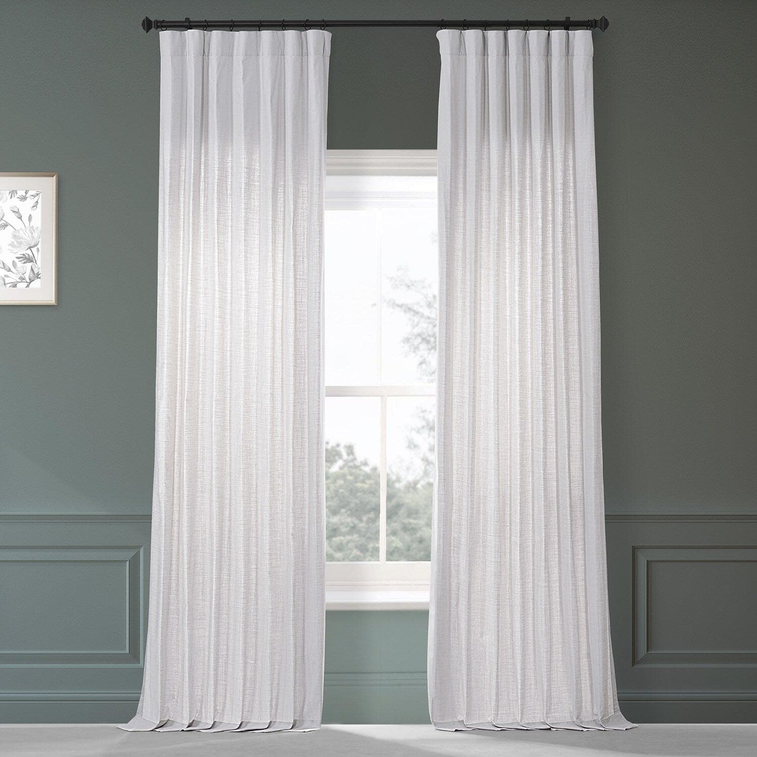 Prime White Dune Textured Cotton Curtain Pair (2 Panels)