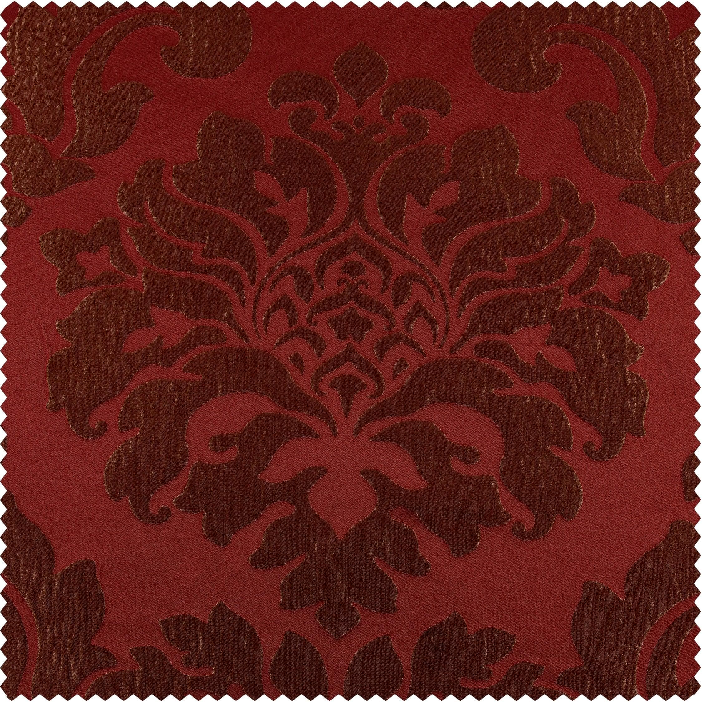 Astoria Red & Bronze Faux Silk Jacquard Swatch