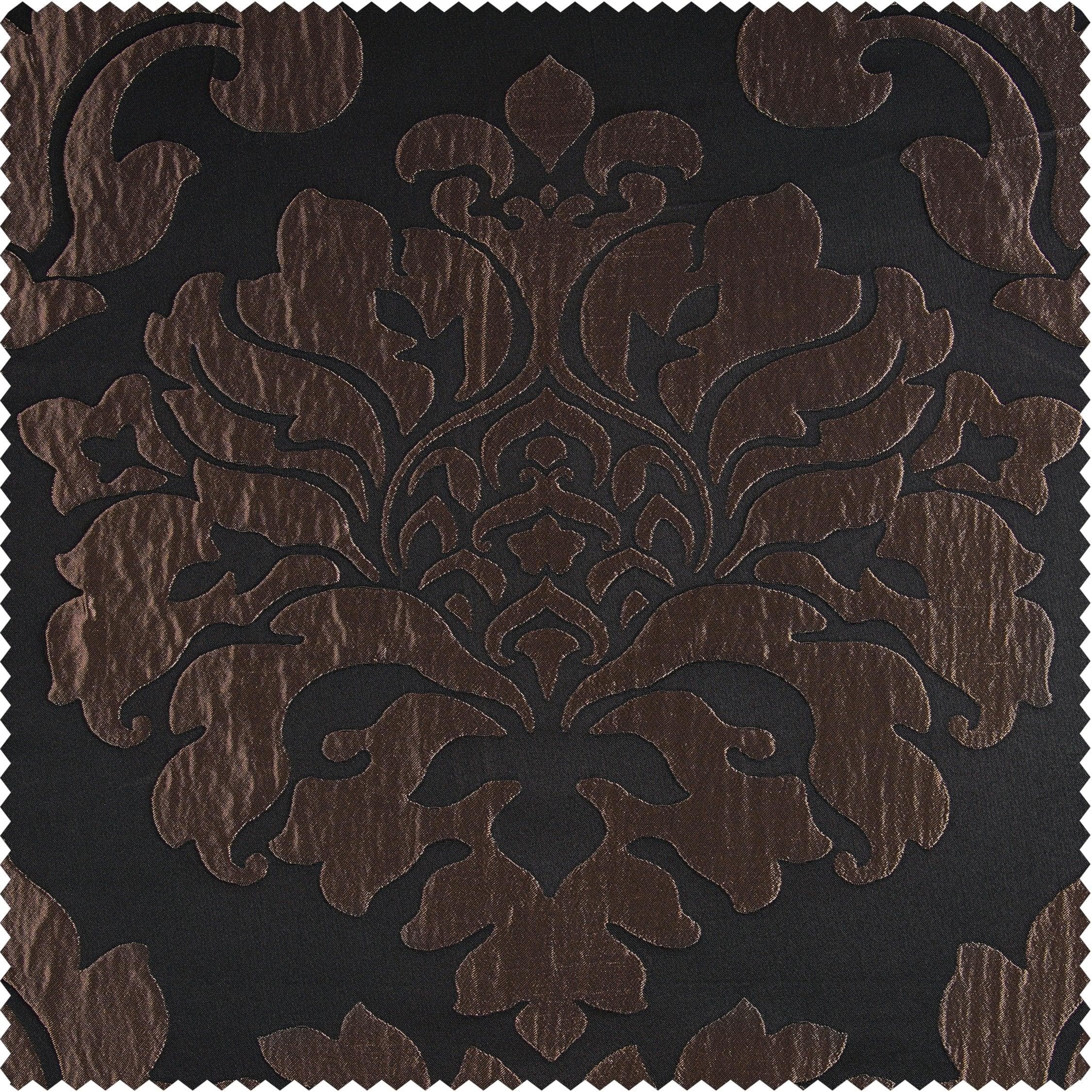 Magdelena Black & Copper Faux Silk Jacquard Swatch