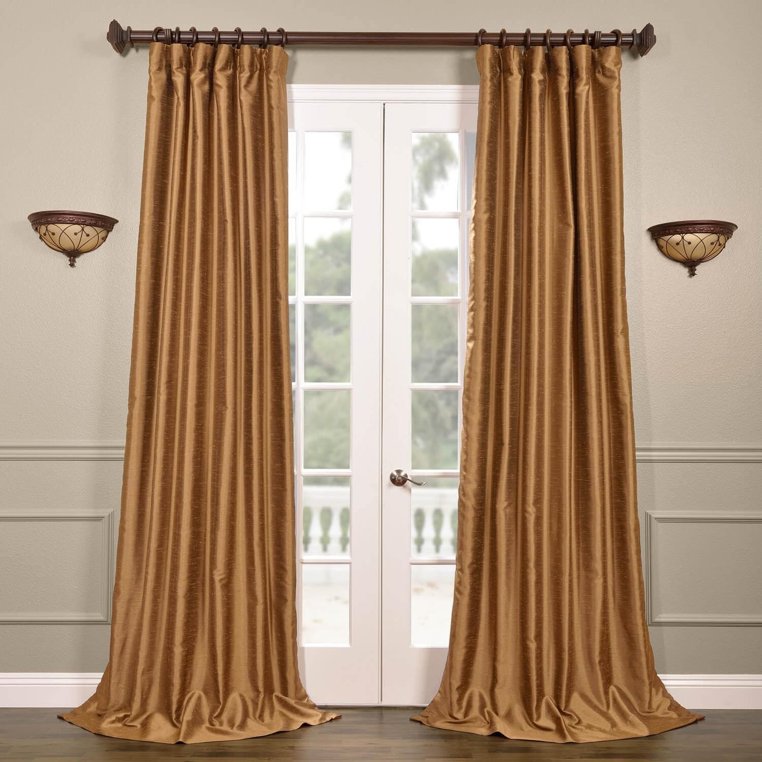 Empire Gold Yarn Dyed Faux Dupioni Silk Curtain