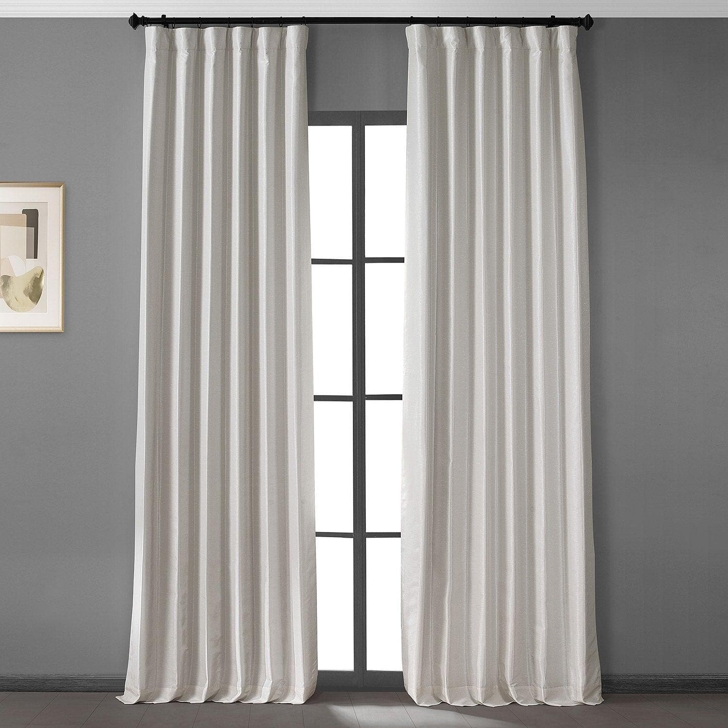 Sweet Cream Vintage Dupioni Faux Silk Hotel Blackout Curtain