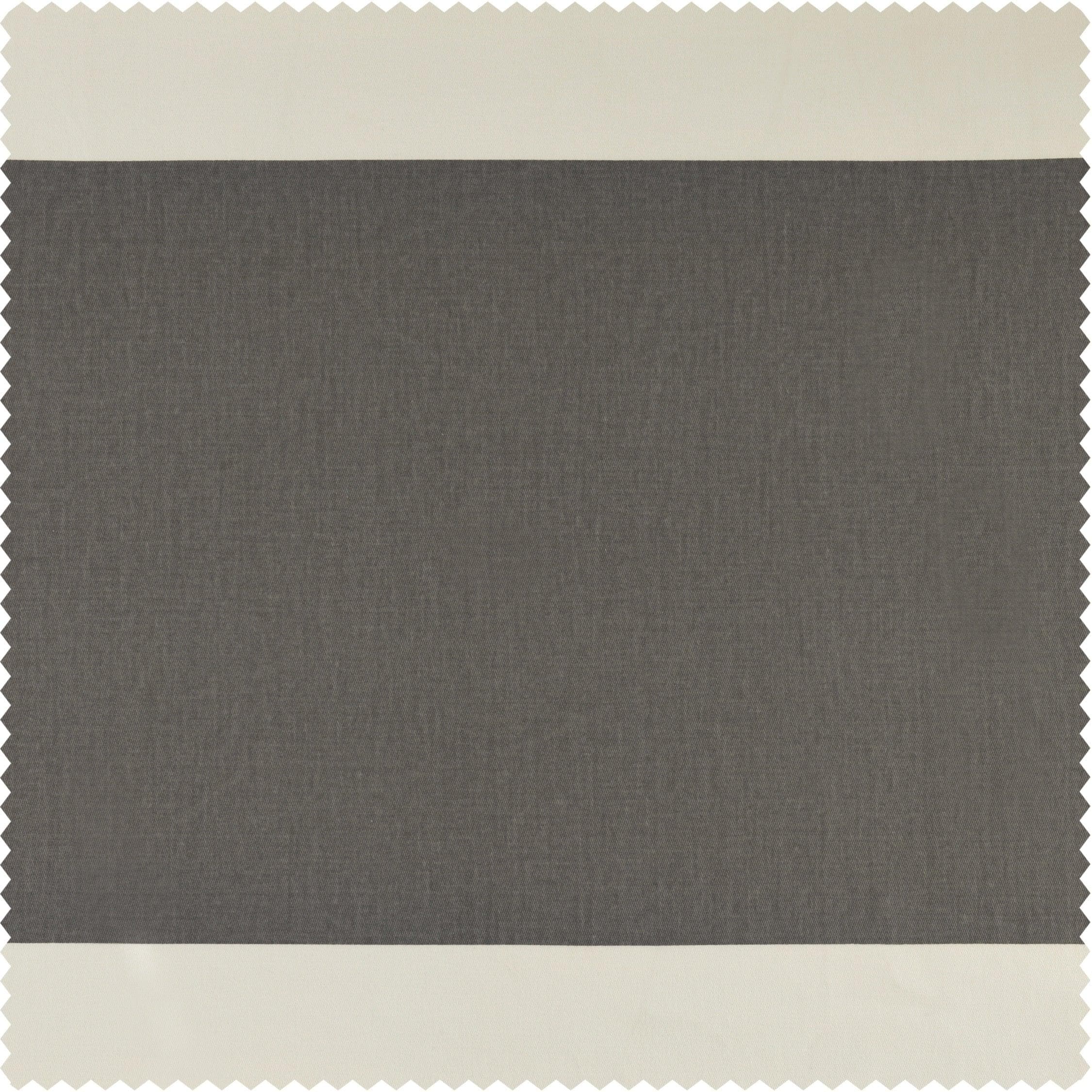 Slate Grey & Off White Horizontal Striped Printed Cotton Swatch