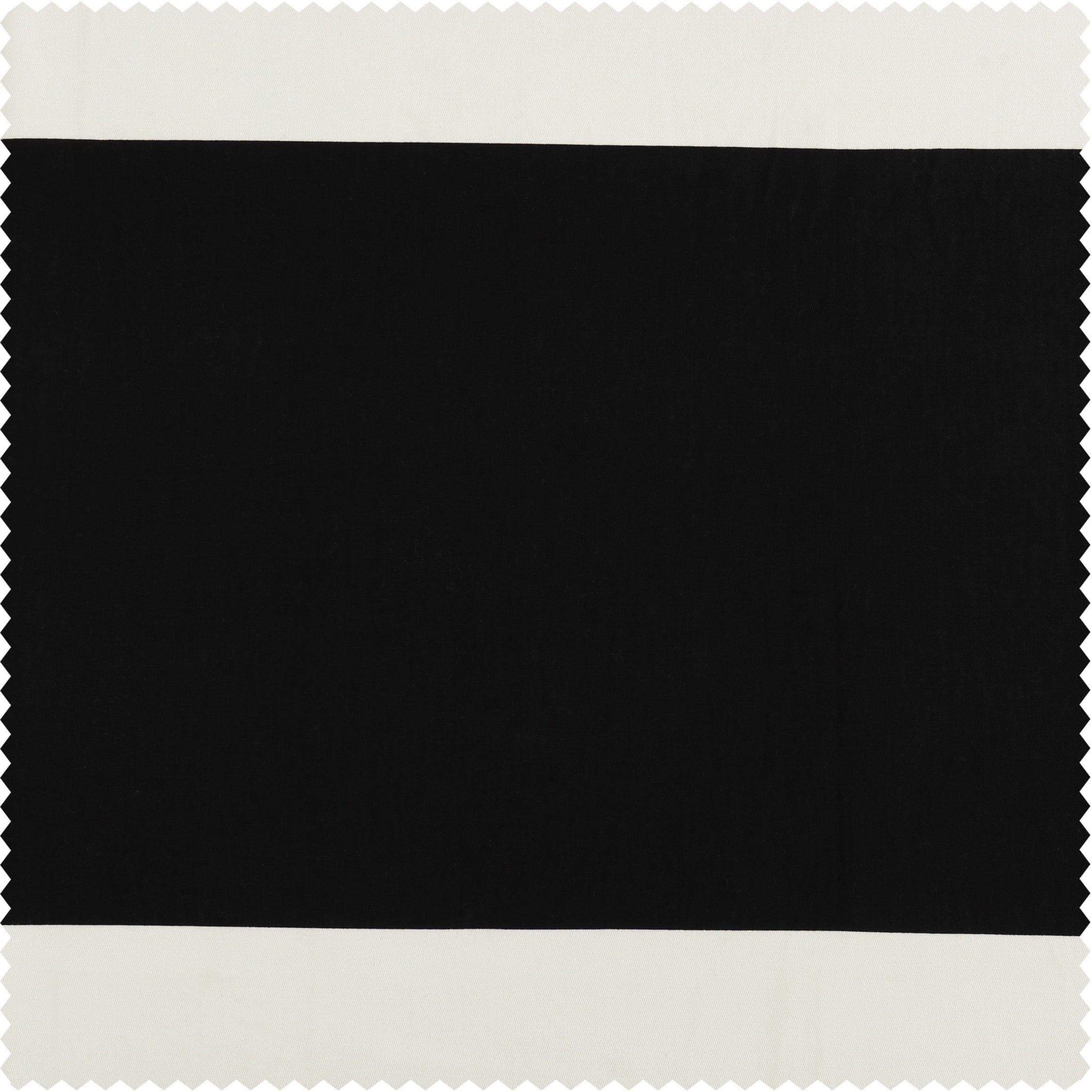 Onyx Black & Off White Horizontal Striped Printed Cotton Swatch