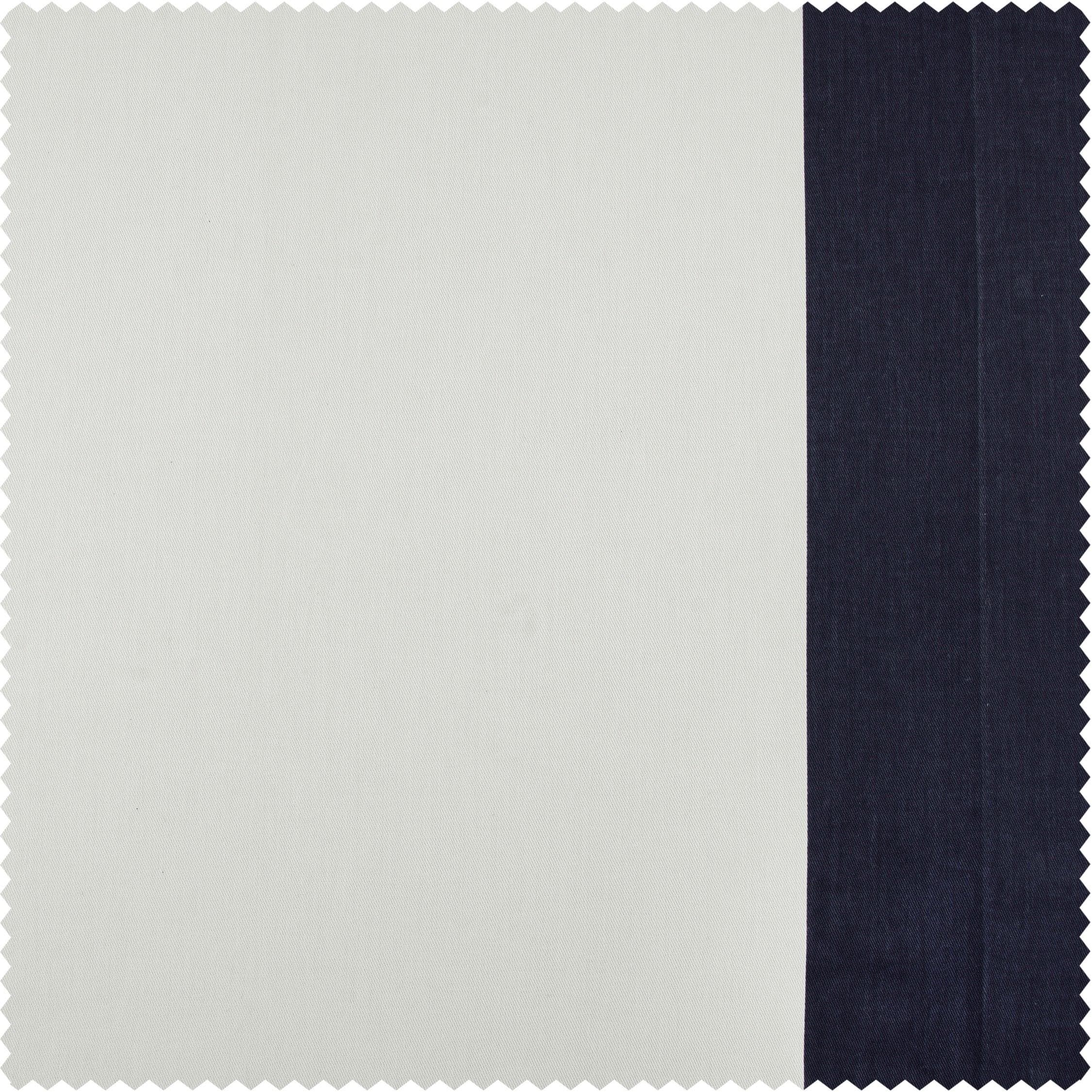 Fresh Popcorn & Polo Navy Vertical Printed Cotton Swatch