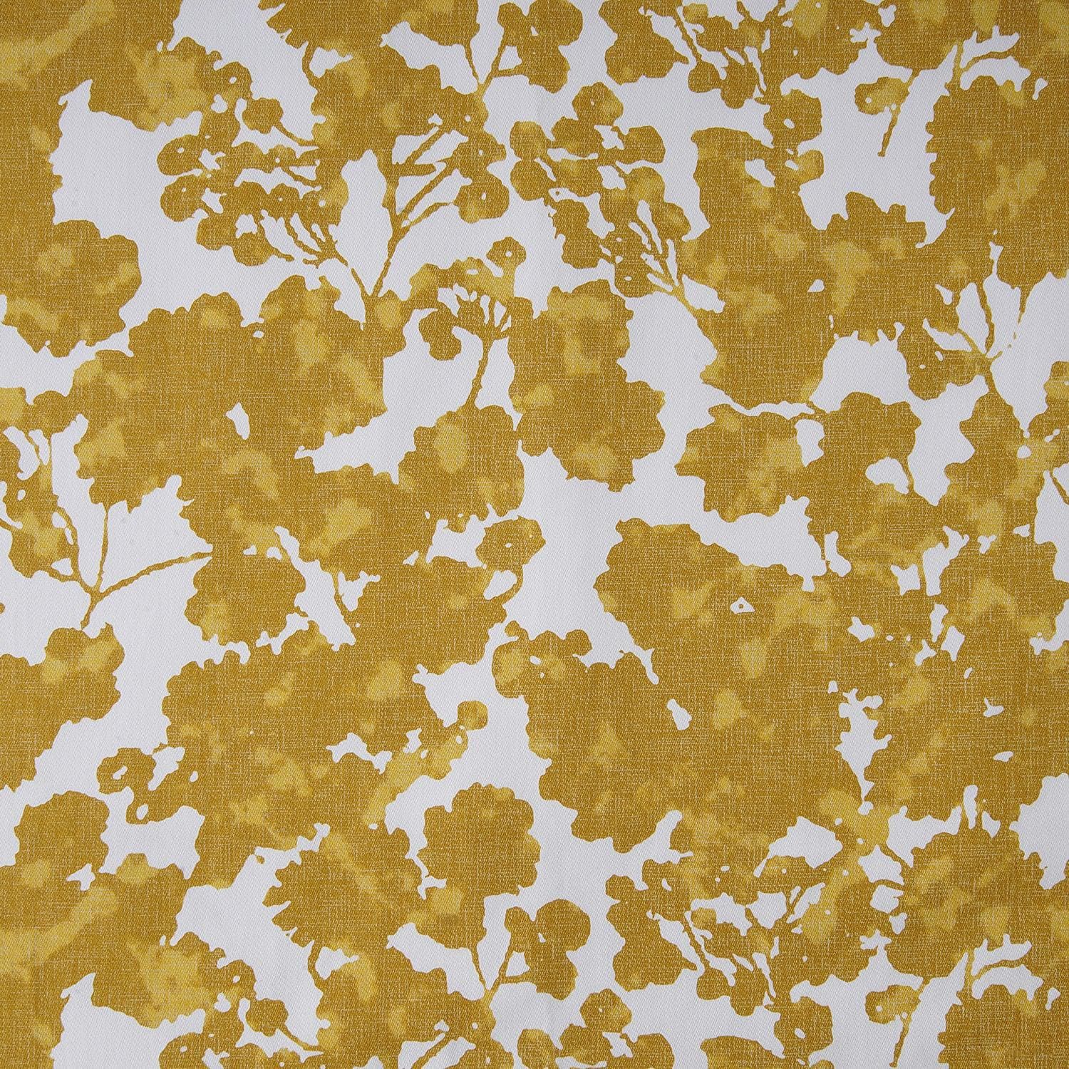 Fleur Gold Printed Cotton Hotel Blackout Swatch