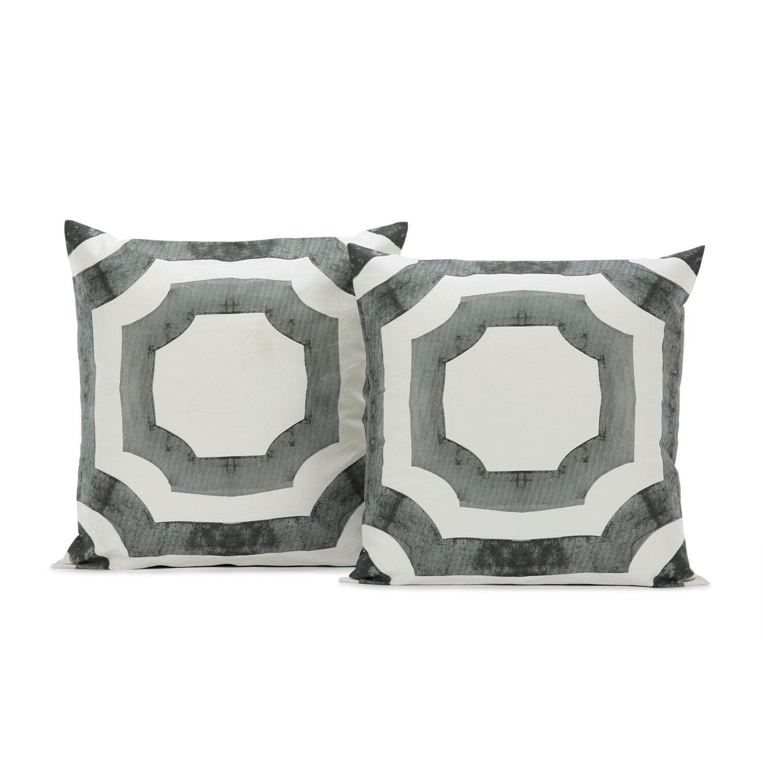 Mecca Steel Printed Cotton Cushion Covers - Pair
