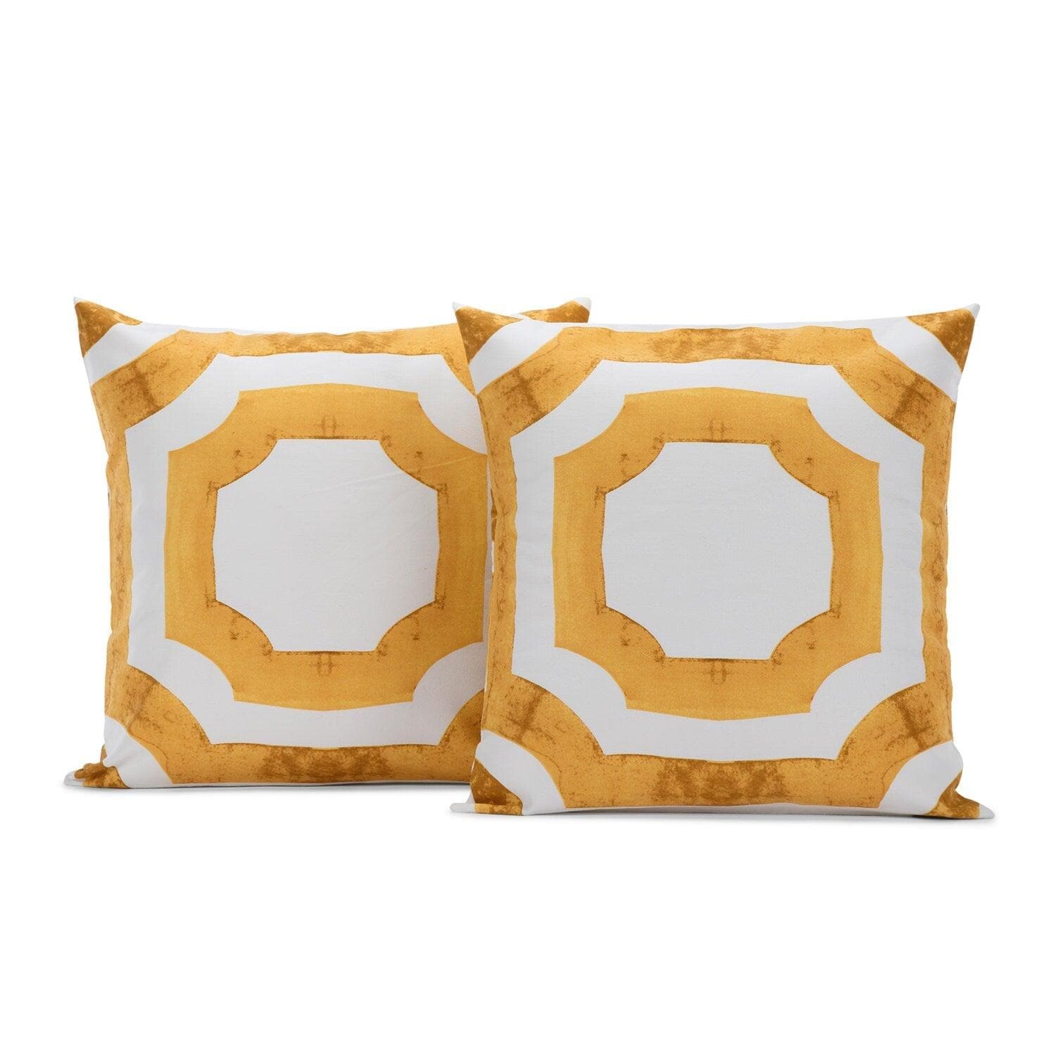 Mecca Gold Printed Cotton Cushion Covers - Pair