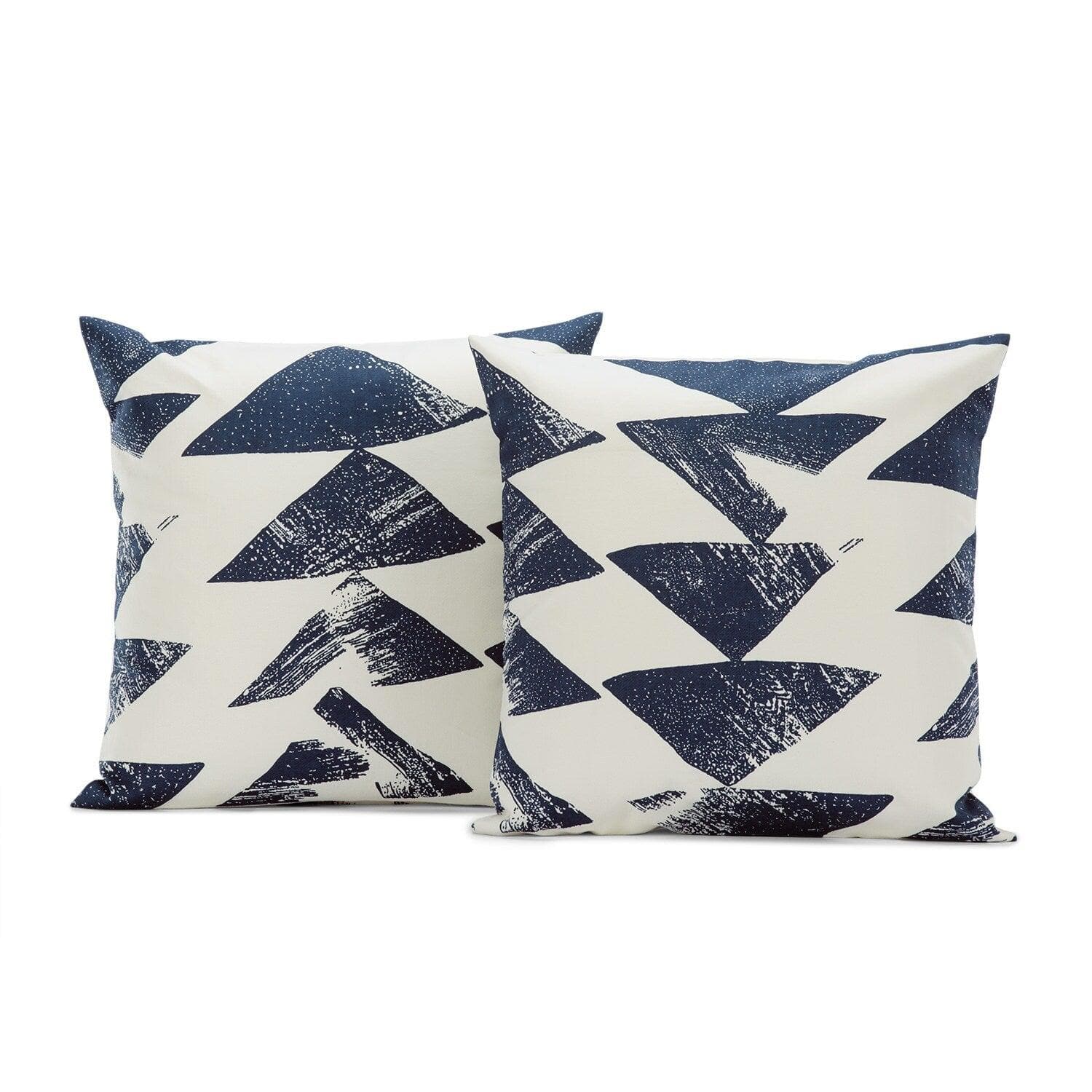 Triad Indigo Printed Cotton Cushion Covers - Pair