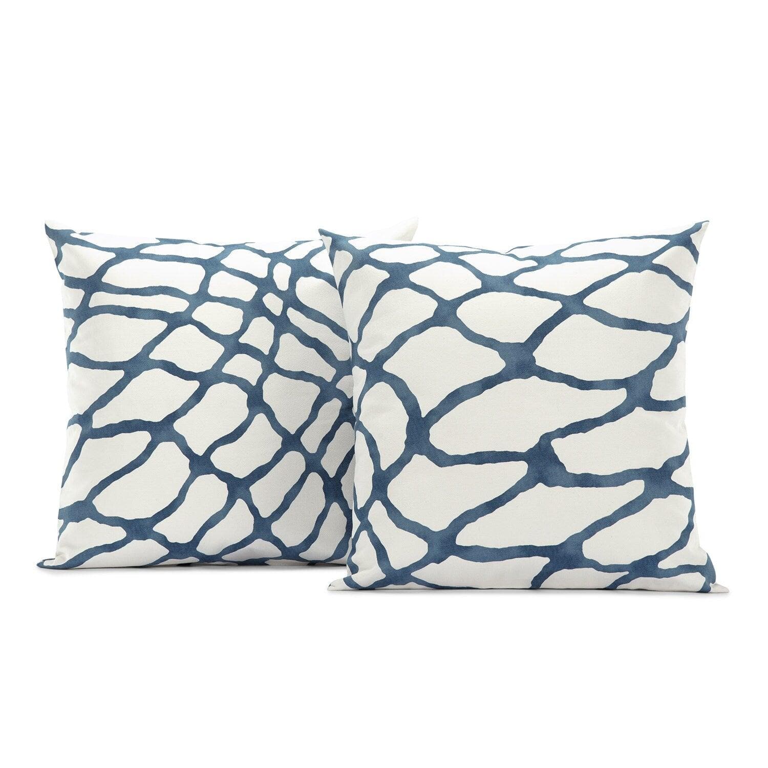 Ellis Blue Printed Cotton Cushion Covers - Pair