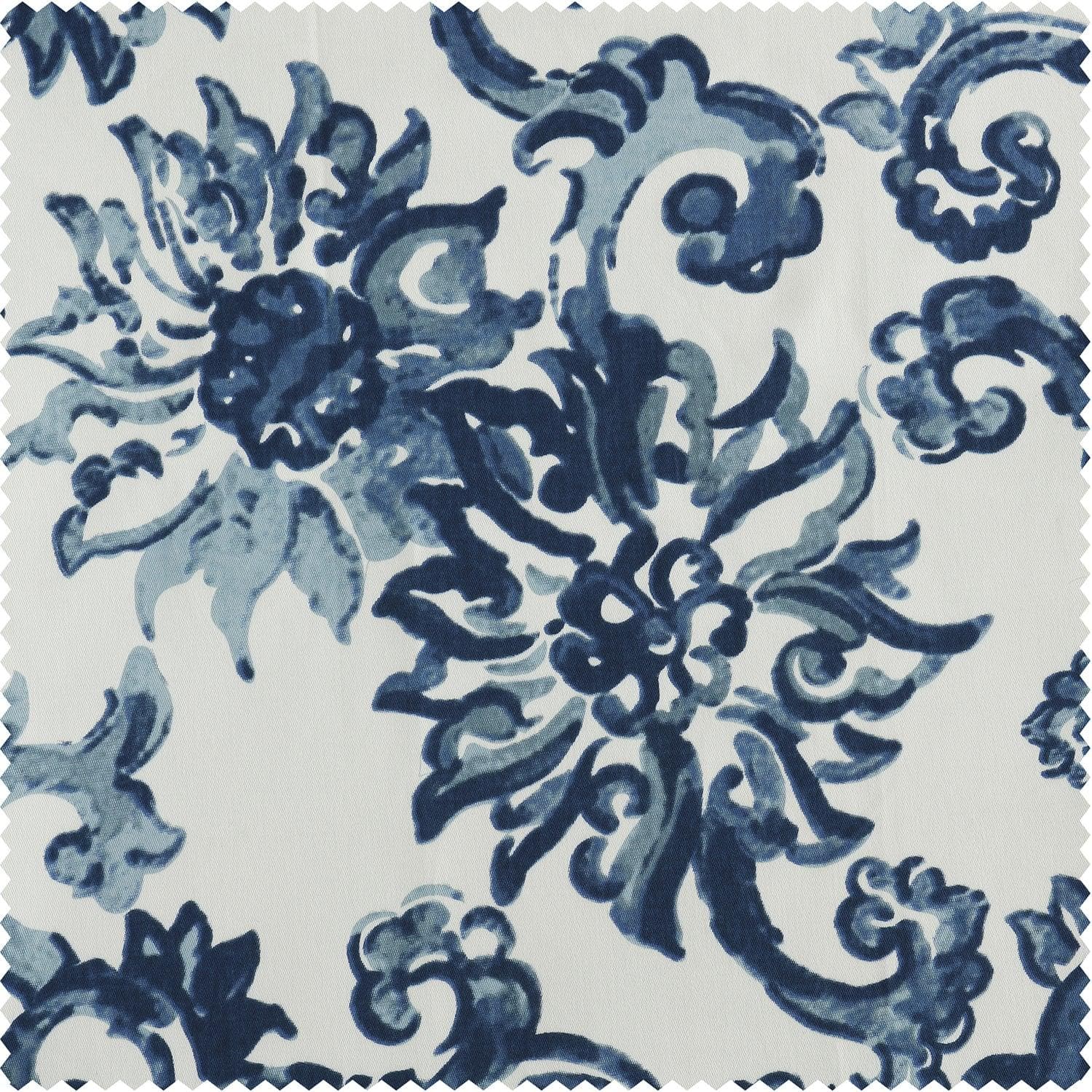 Indonesian Blue Printed Cotton Swatch