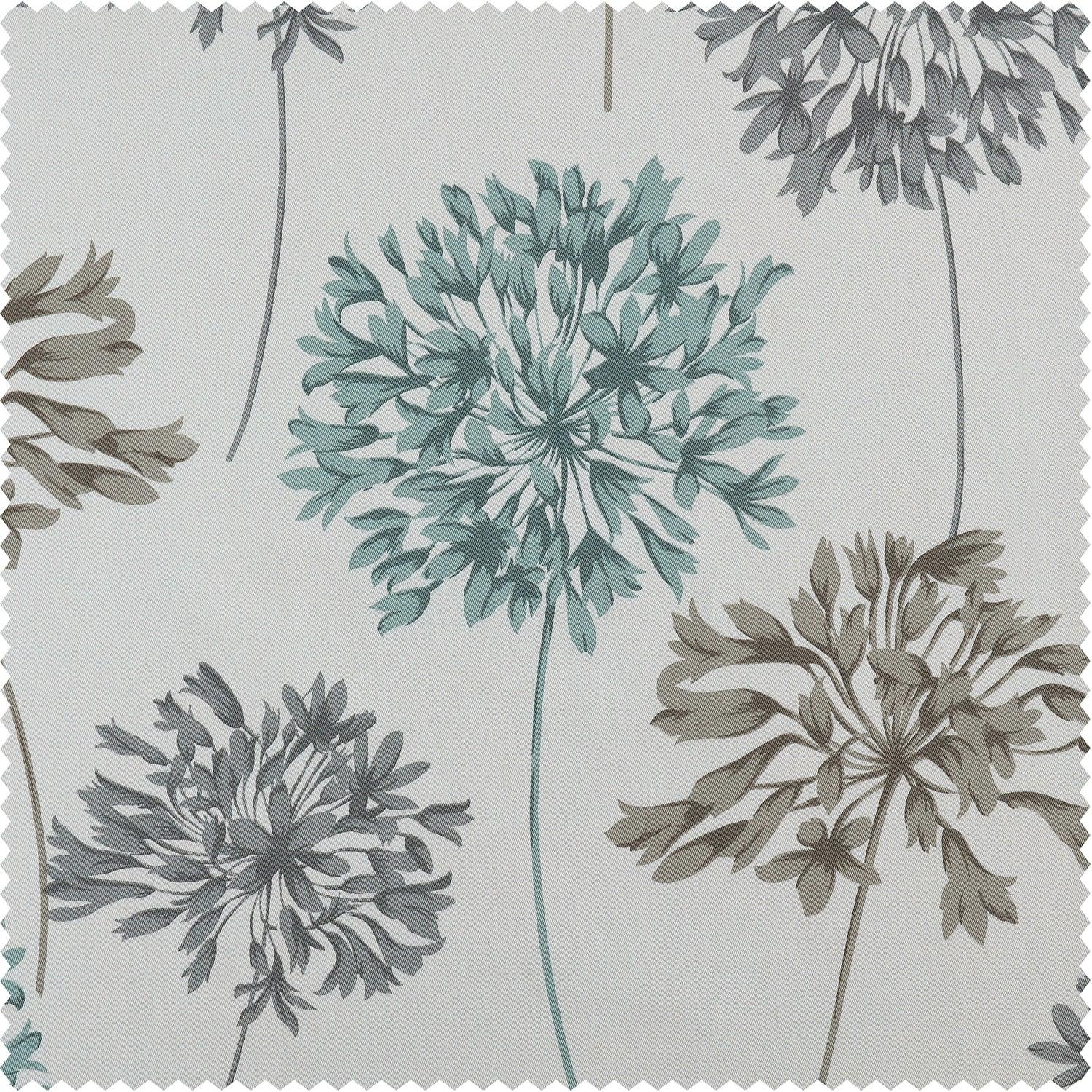 Allium Blue Grey Printed Cotton Swatch