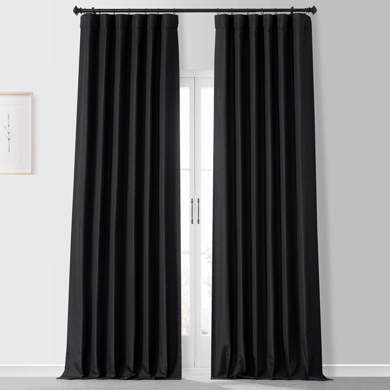 Runway Black Placid Thermal Hotel Blackout Curtain Pair (2 Panels)