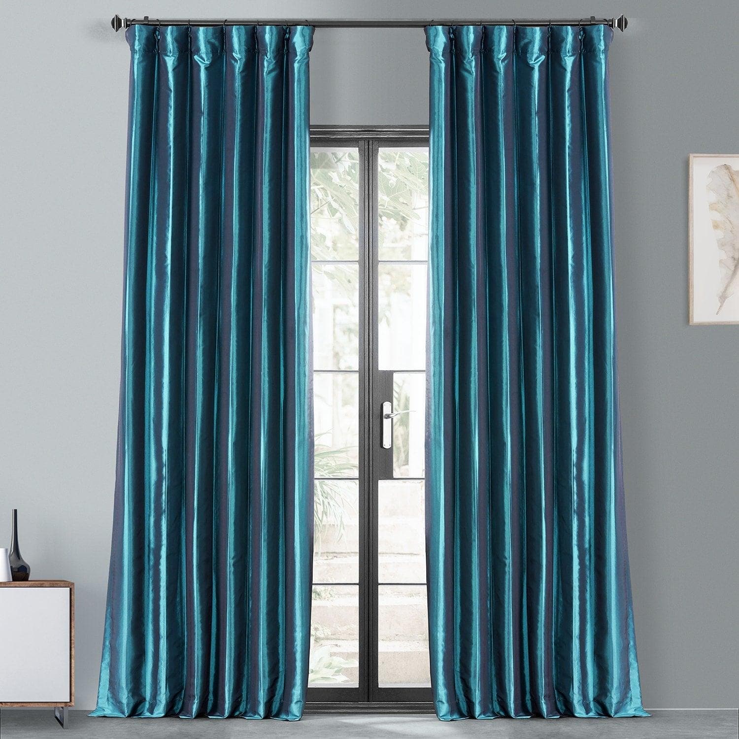 Meditteranean Faux Silk Taffeta Blackout Curtain