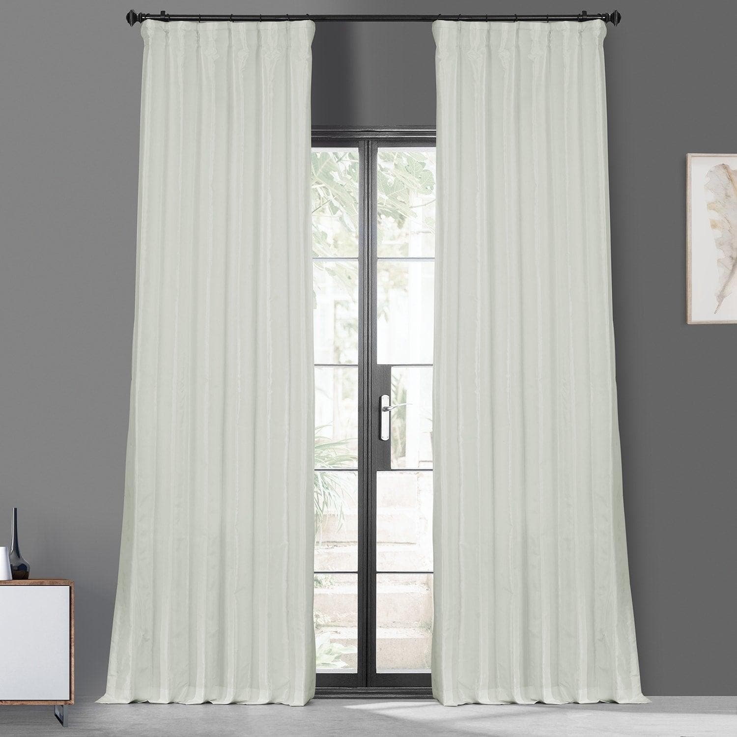 Eggshell Faux Silk Taffeta Blackout Curtain