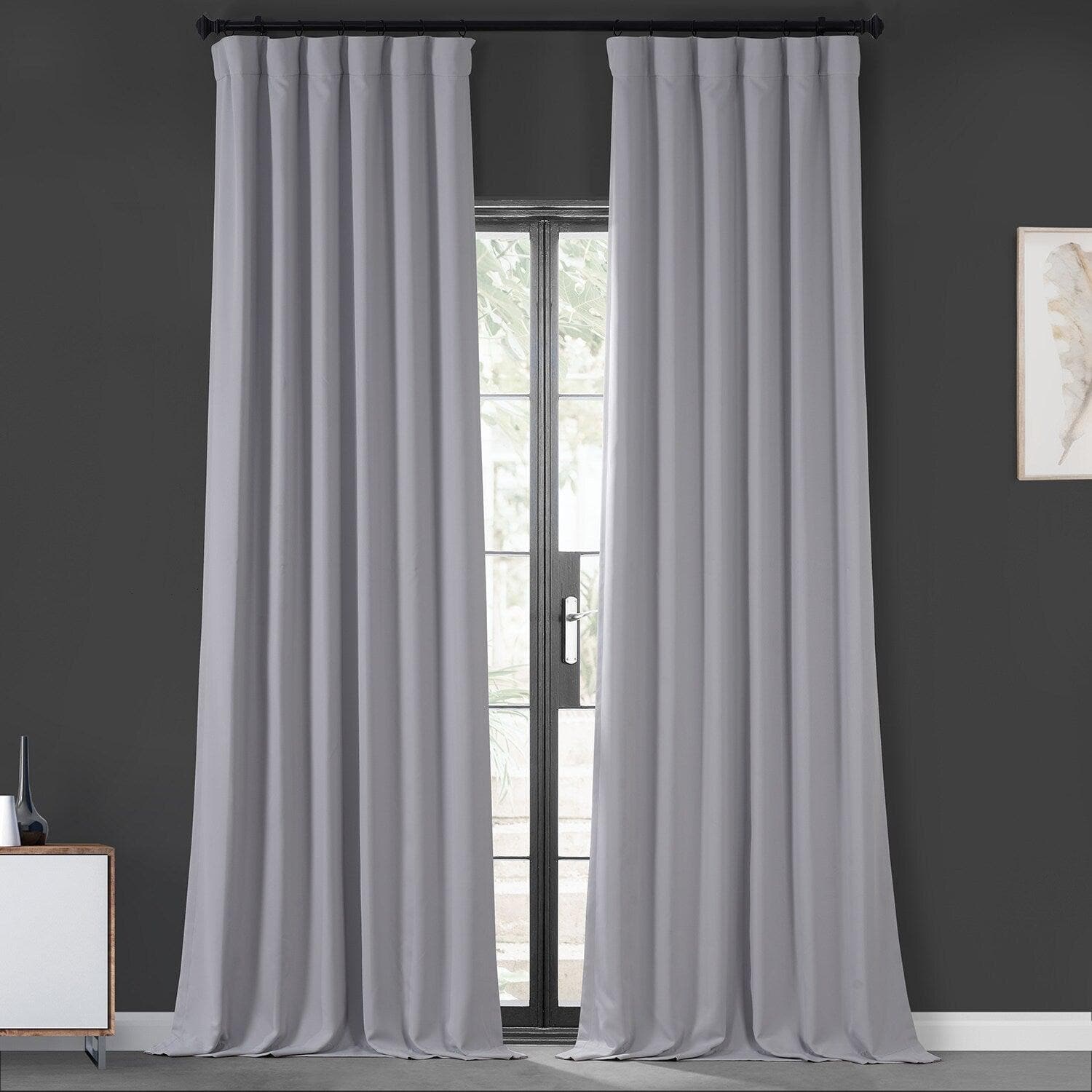 Network Grey Performance Woven Hotel Blackout Curtain Pair (2 Panels)