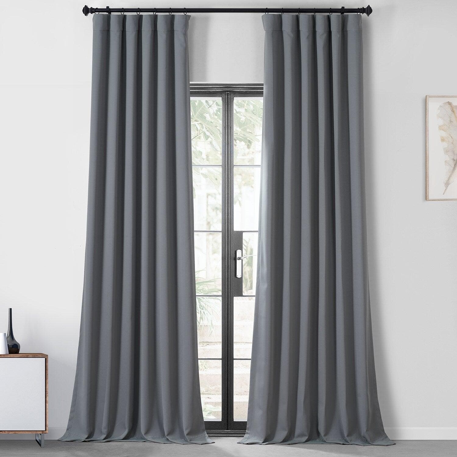 Décor Grey Performance Woven Hotel Blackout Curtain Pair (2 Panels)