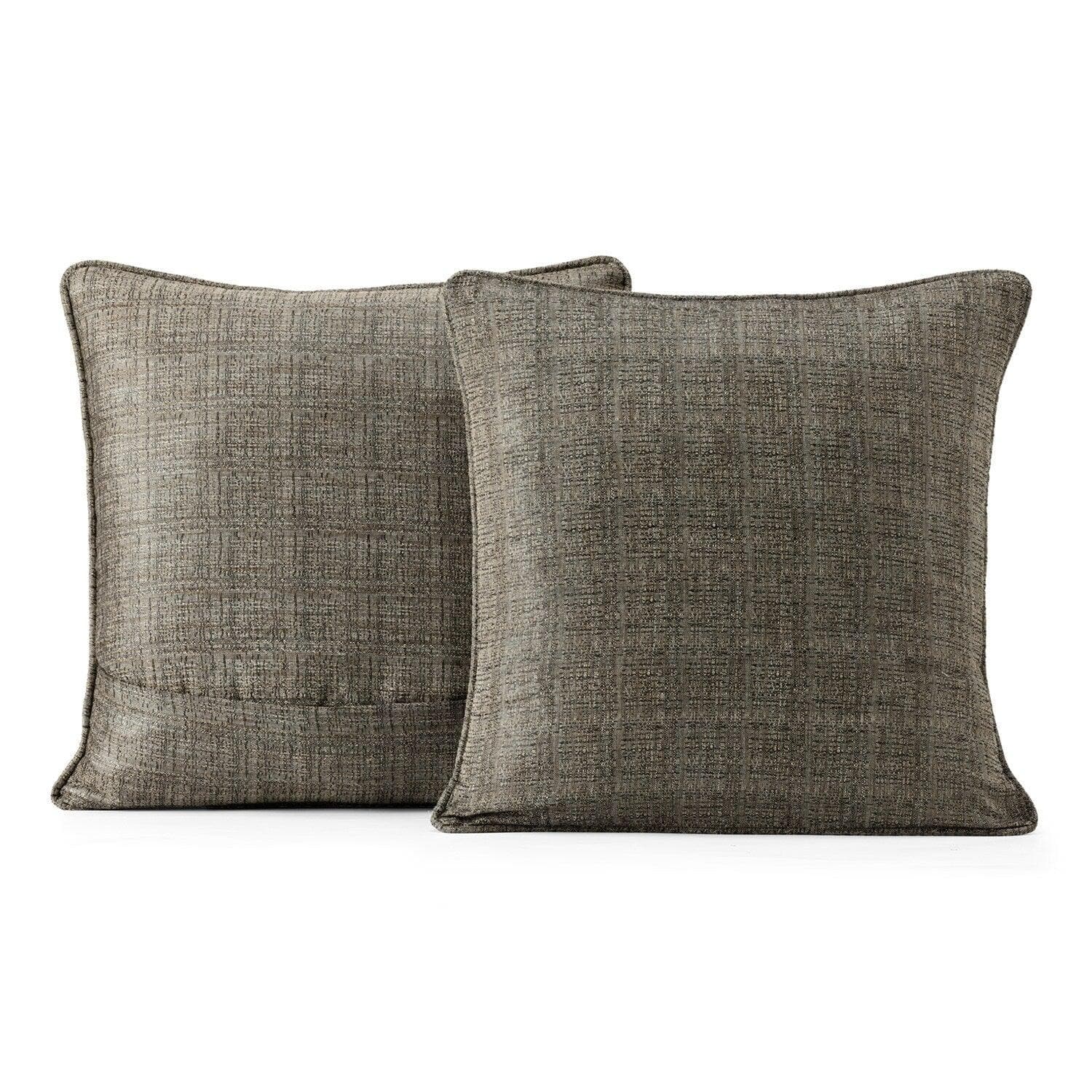 Nighthawk Grey Faux Raw Silk Cushion Covers - Pair