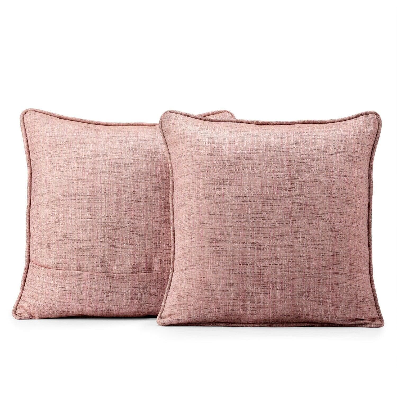 Rosey Pink Faux Raw Silk Cushion Covers - Pair