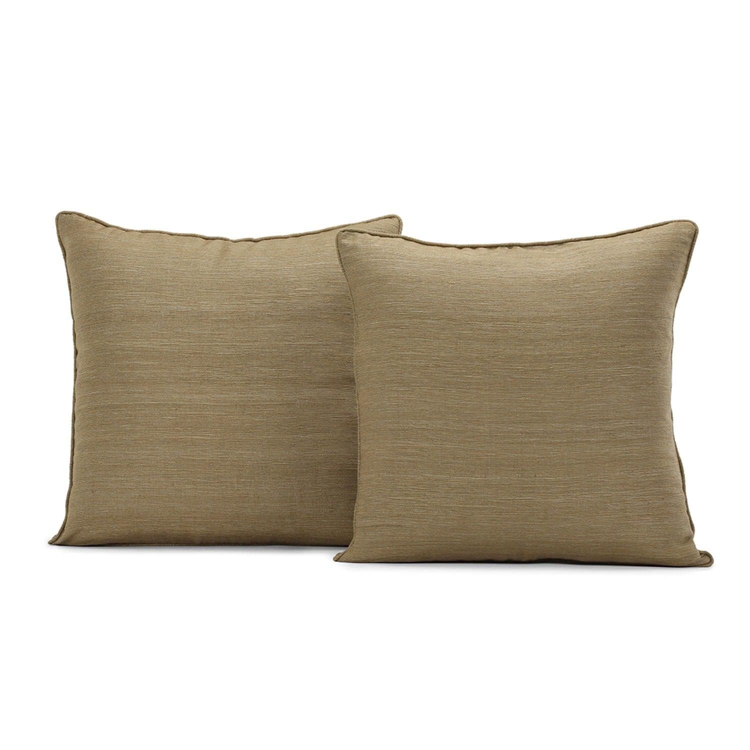 Sandalwood Raw Faux Silk Cushion Covers - Pair