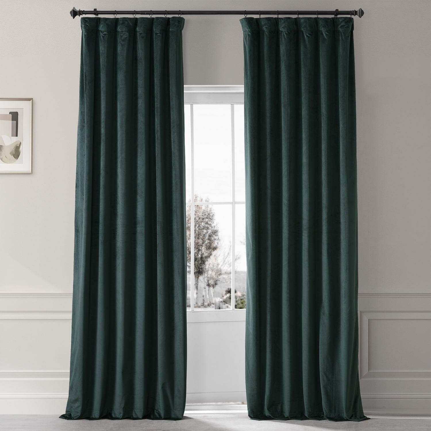 Spirit Green Signature Plush Velvet Hotel Blackout Curtain