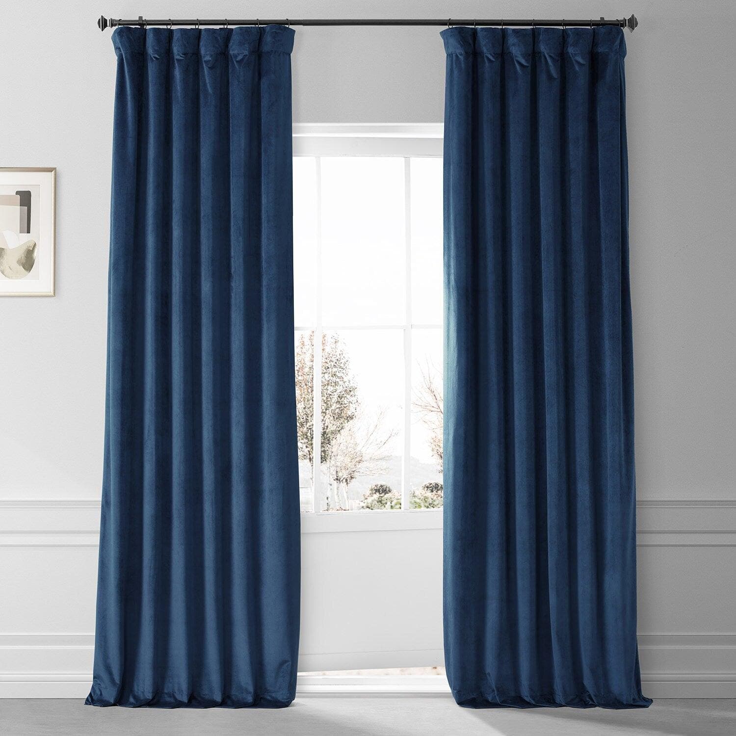 Dreamland Blue Signature Plush Velvet Hotel Blackout Curtain